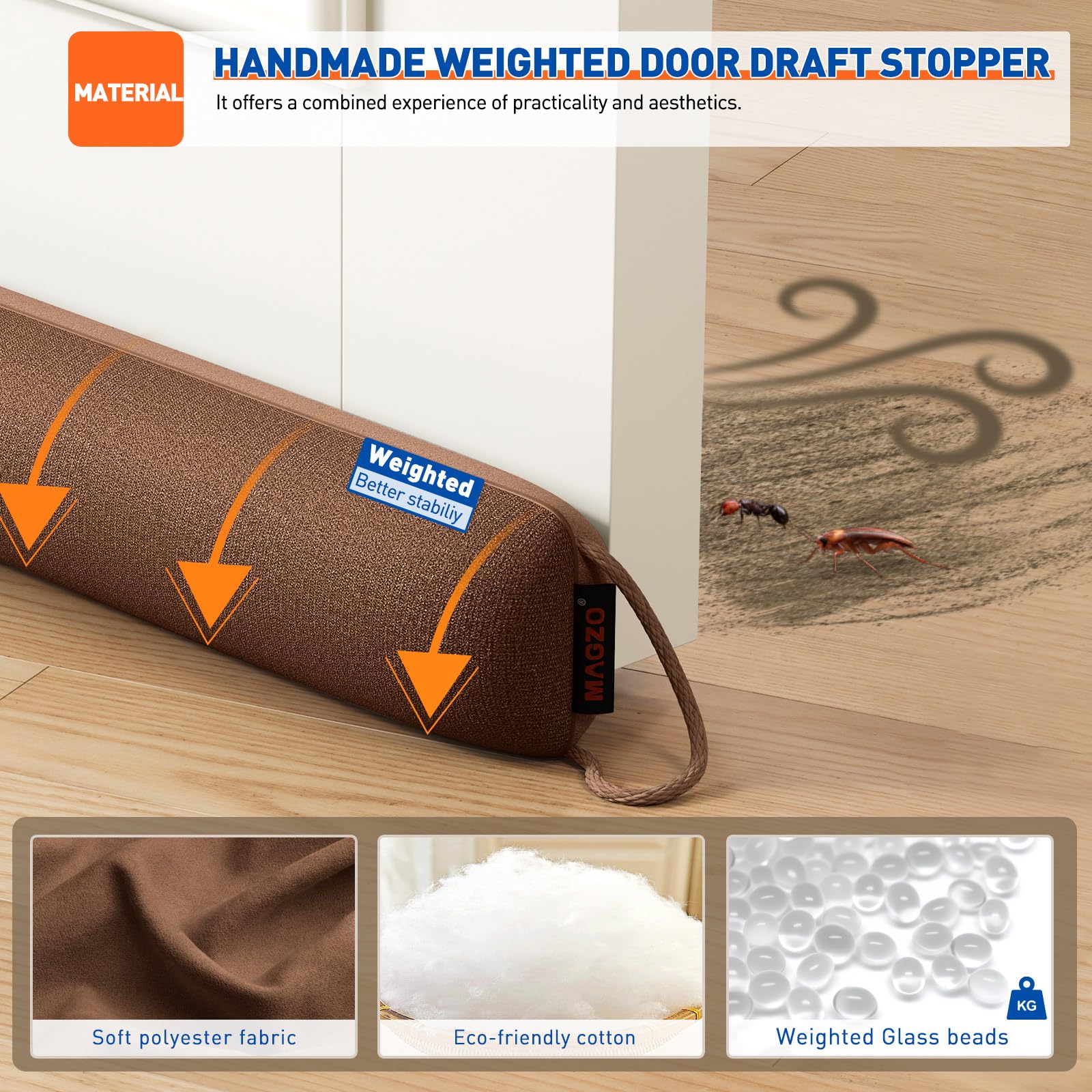 Door Draft Stopper 34 Inches