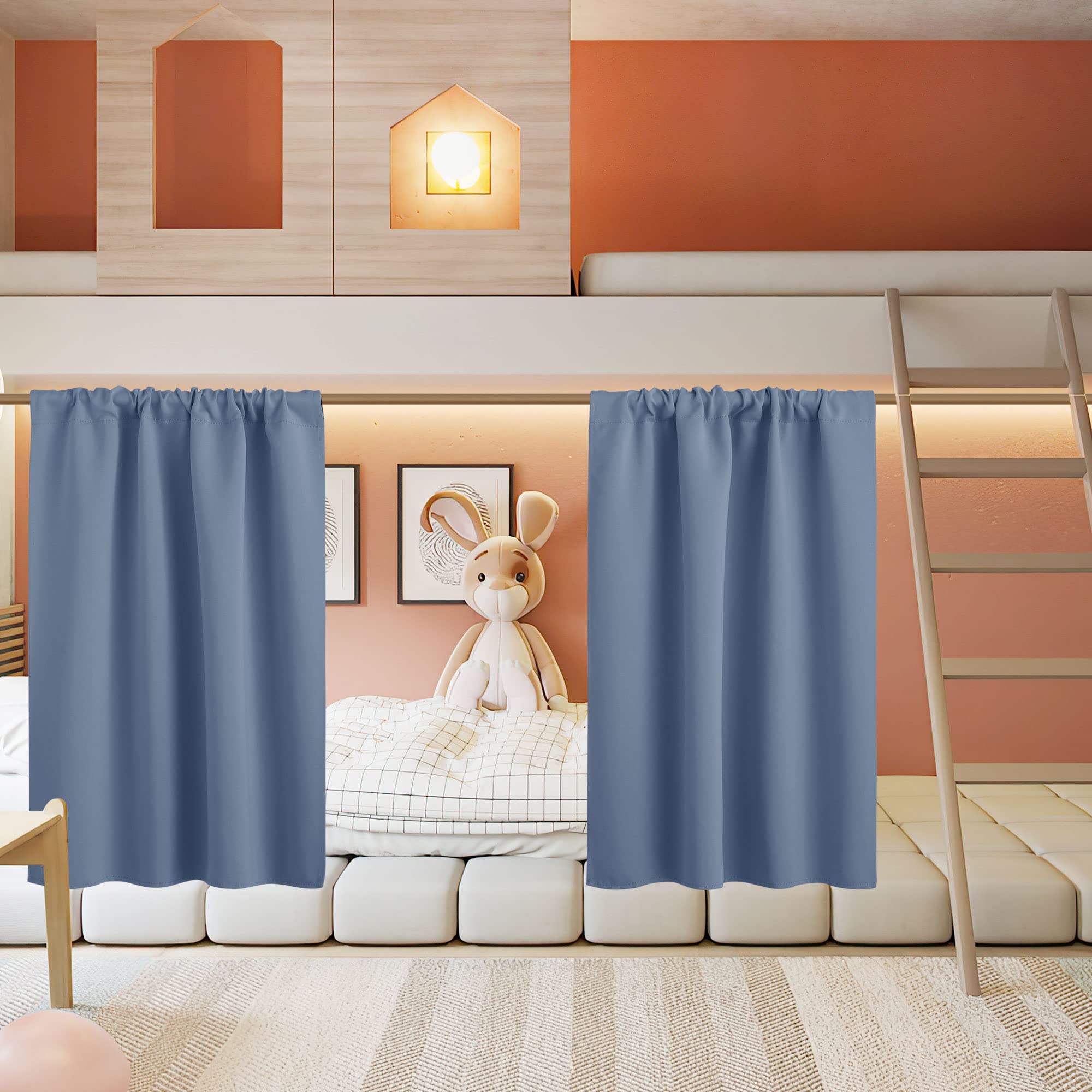 Basement Bathroom Kitchen Cafe Blackout Privacy Curtains 30 inches (2 Count)