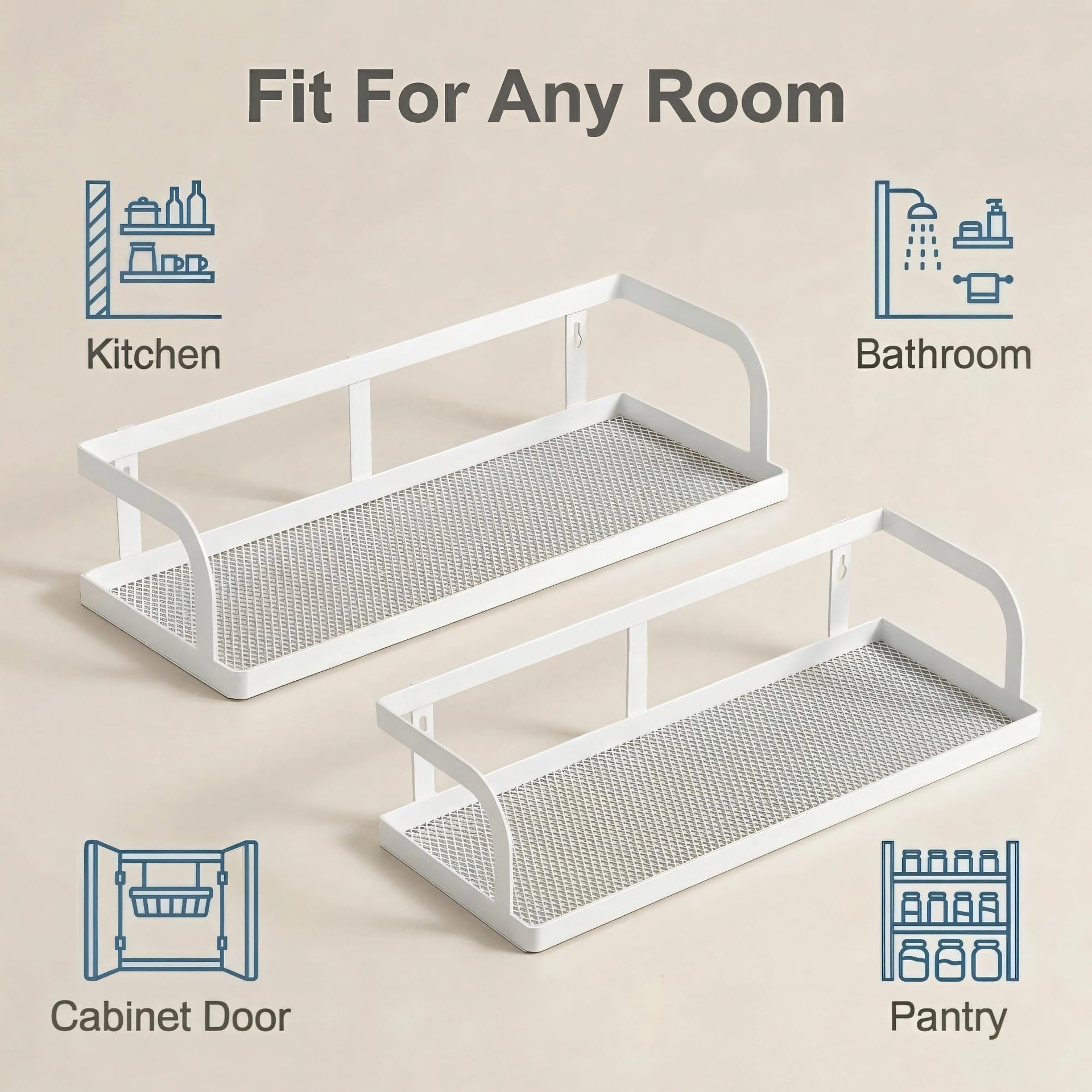 2 Pack 16.5" Extra Long Slim Hollowout Shower Caddy (2 Count)