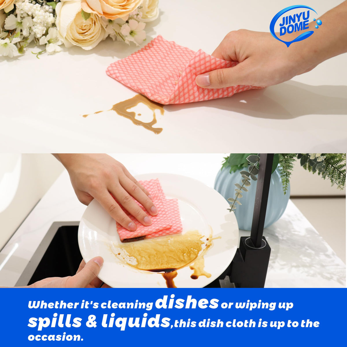 Disposable Kitchen Cleaning Cloths Dish Towels Dish Cloth Reusable Cloths for Kitchen (100 Count)