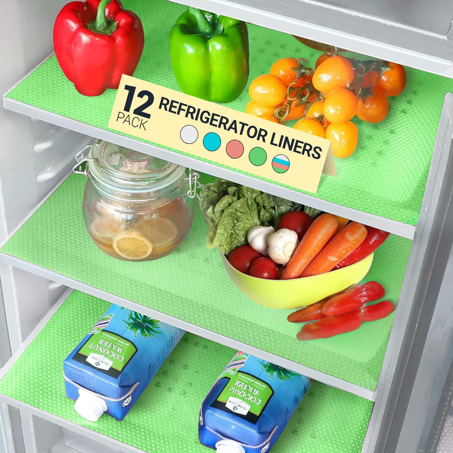 Refrigerator Liners for Shelves (12 Count)