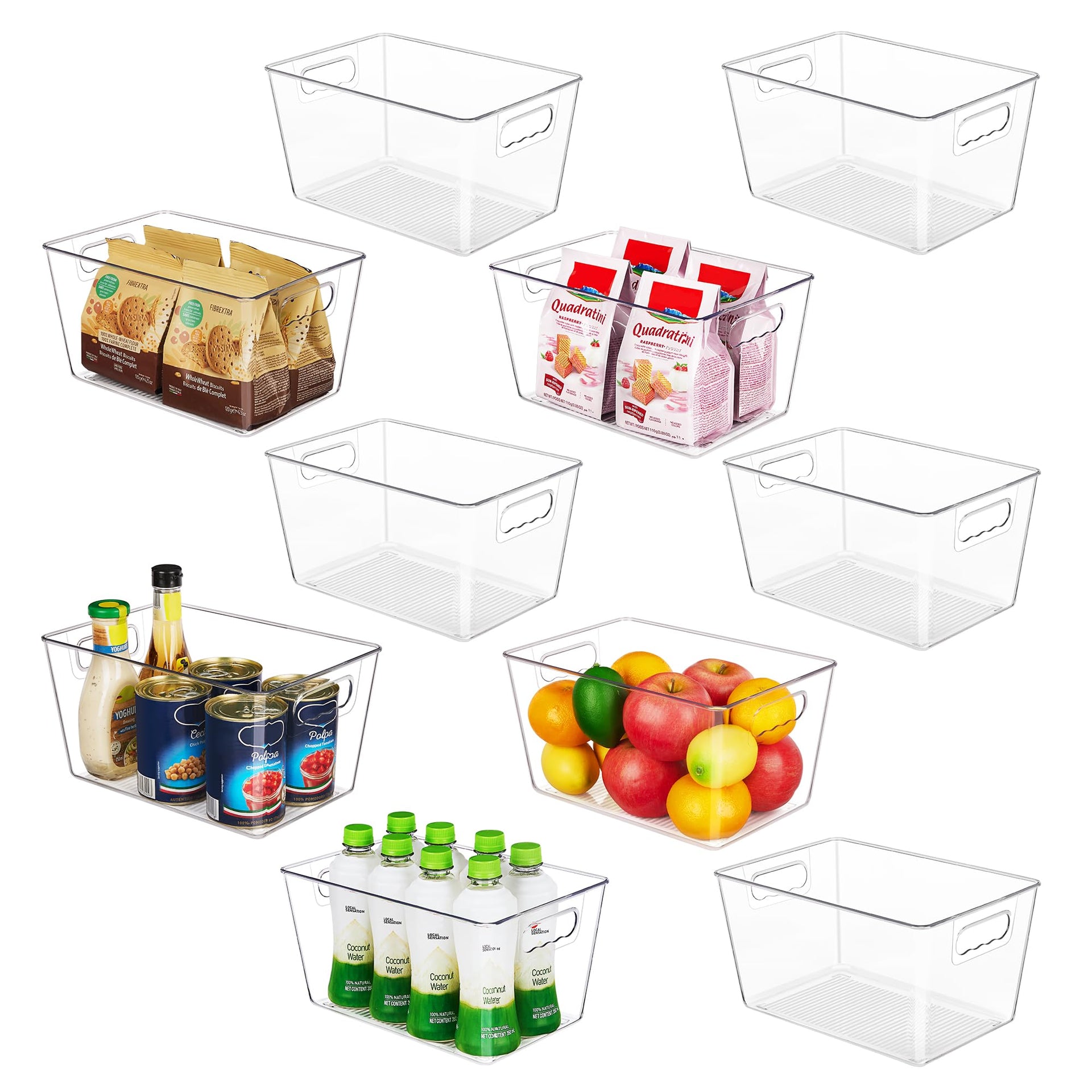 Clear Pantry Storage Organizer Bins (10 Count)
