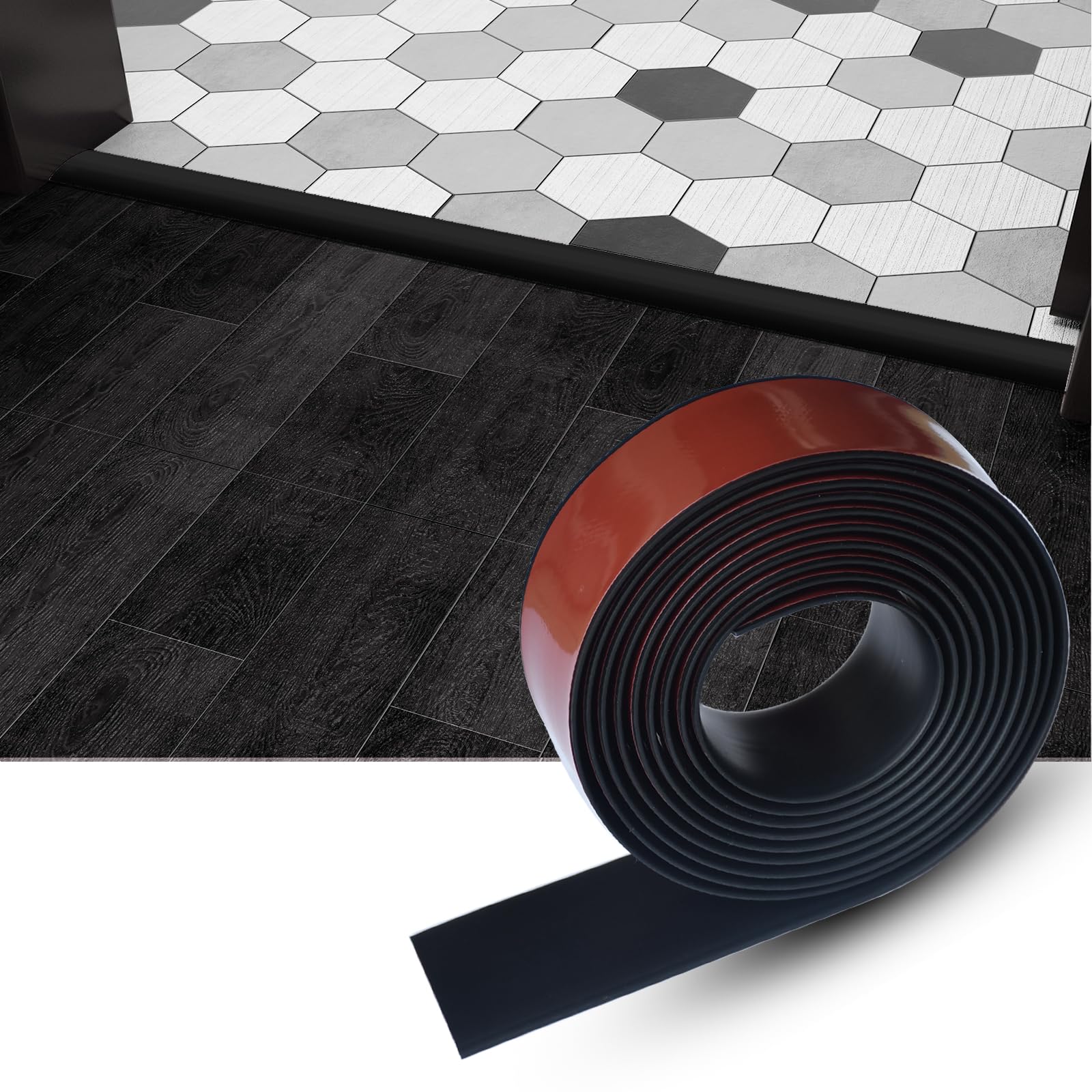 Floor Door Flat Transition Strip & Self Adhesive Floor Vinyl Floor Edge Trim Laminate Floor Gap Covering Joining Strip (118 Foot)