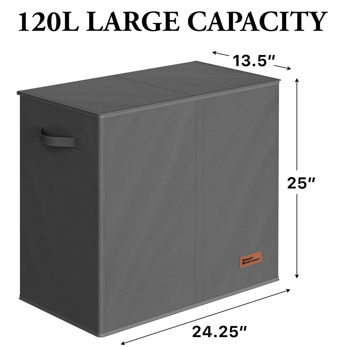 Double Laundry Hamper with Lid & Removable Bags