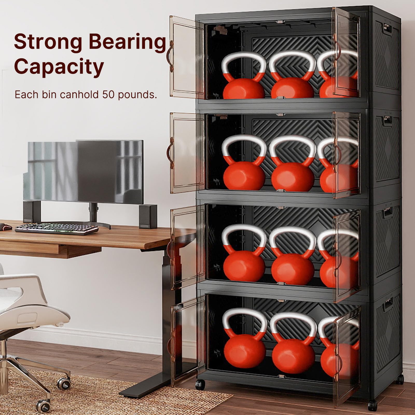 Stackable Storage Bins (4 Count)