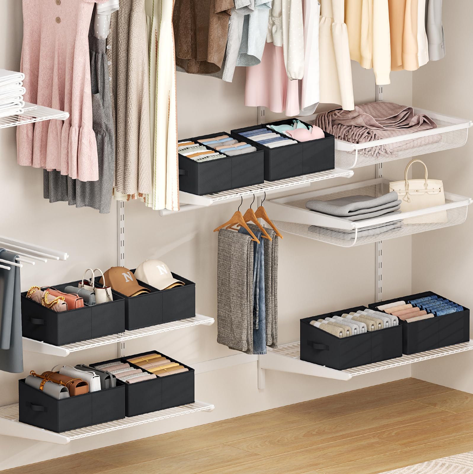 Trapezoid Storage Bins for clothes (5 Count)