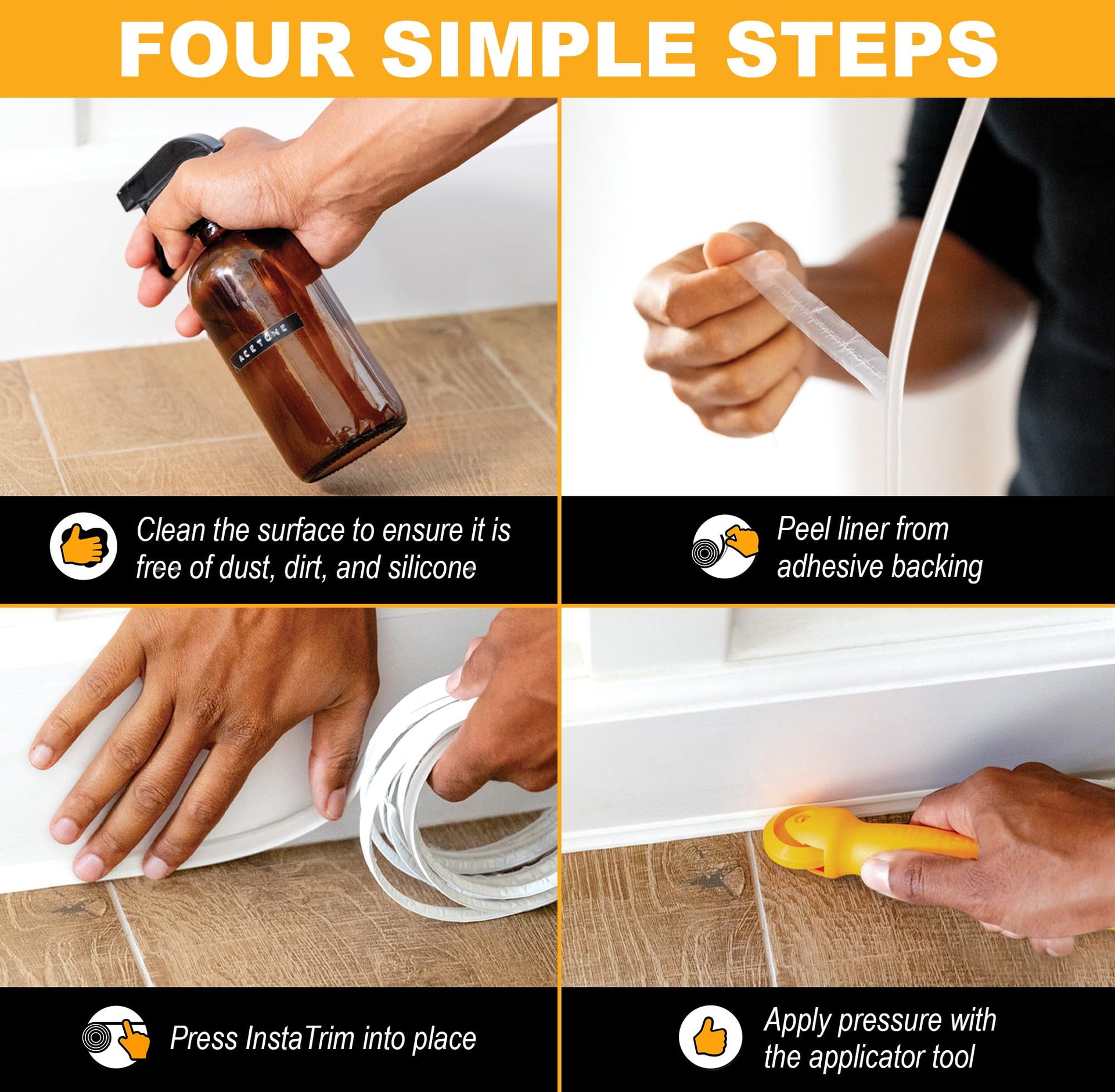 Peel & Stick Flexible Caulk Tape & Trim