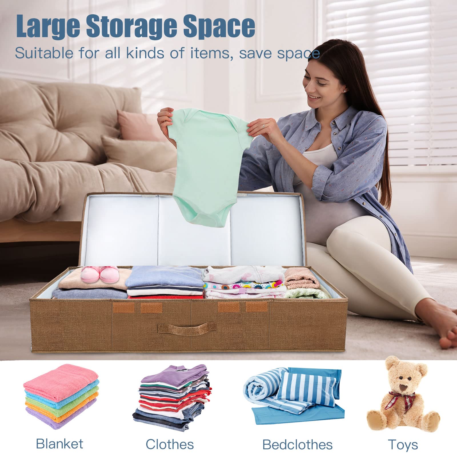 2Pack Large Underbed Storage Containers Bin with Lids
