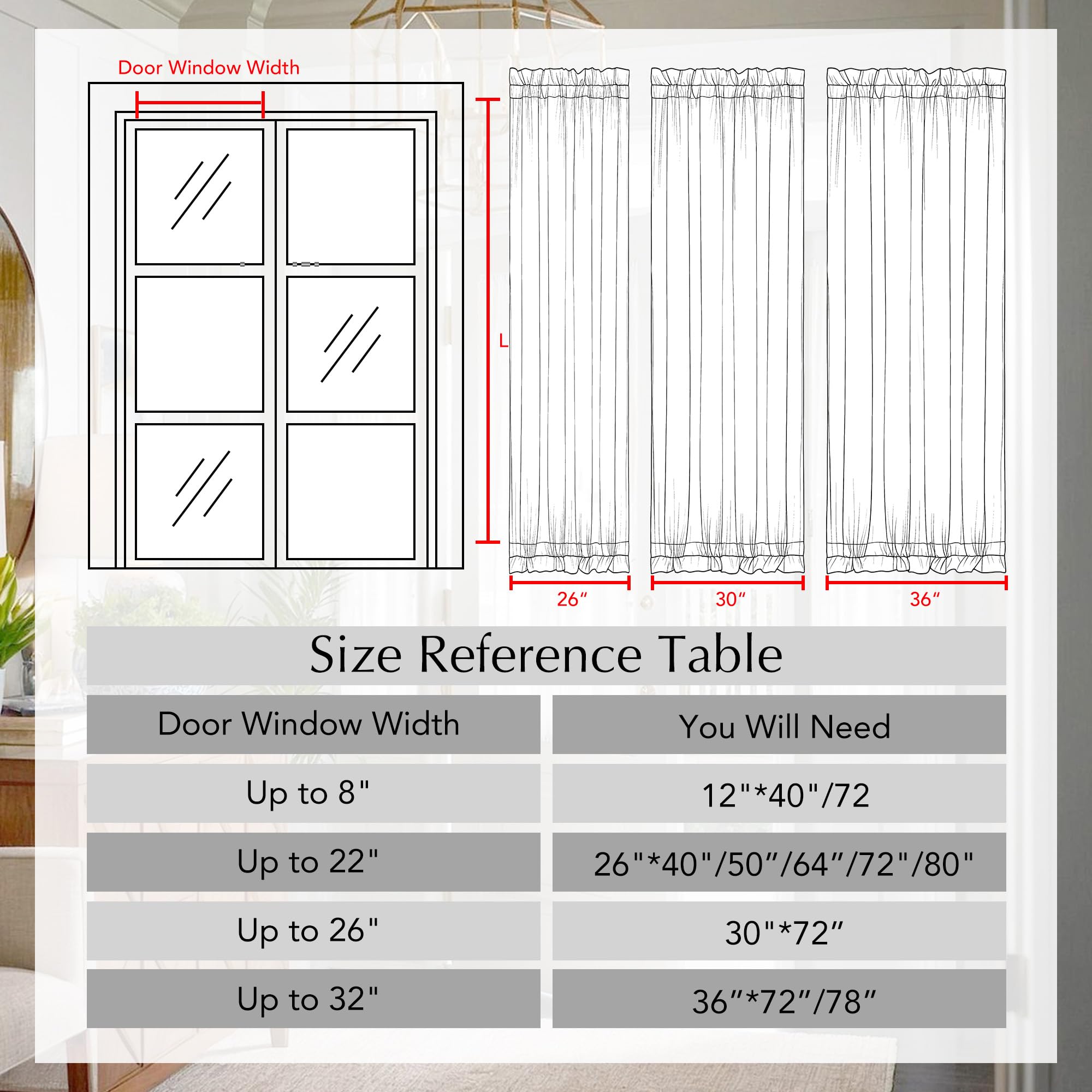 Linen Door Curtains for Boho Farmhouse Sliding Patio Door