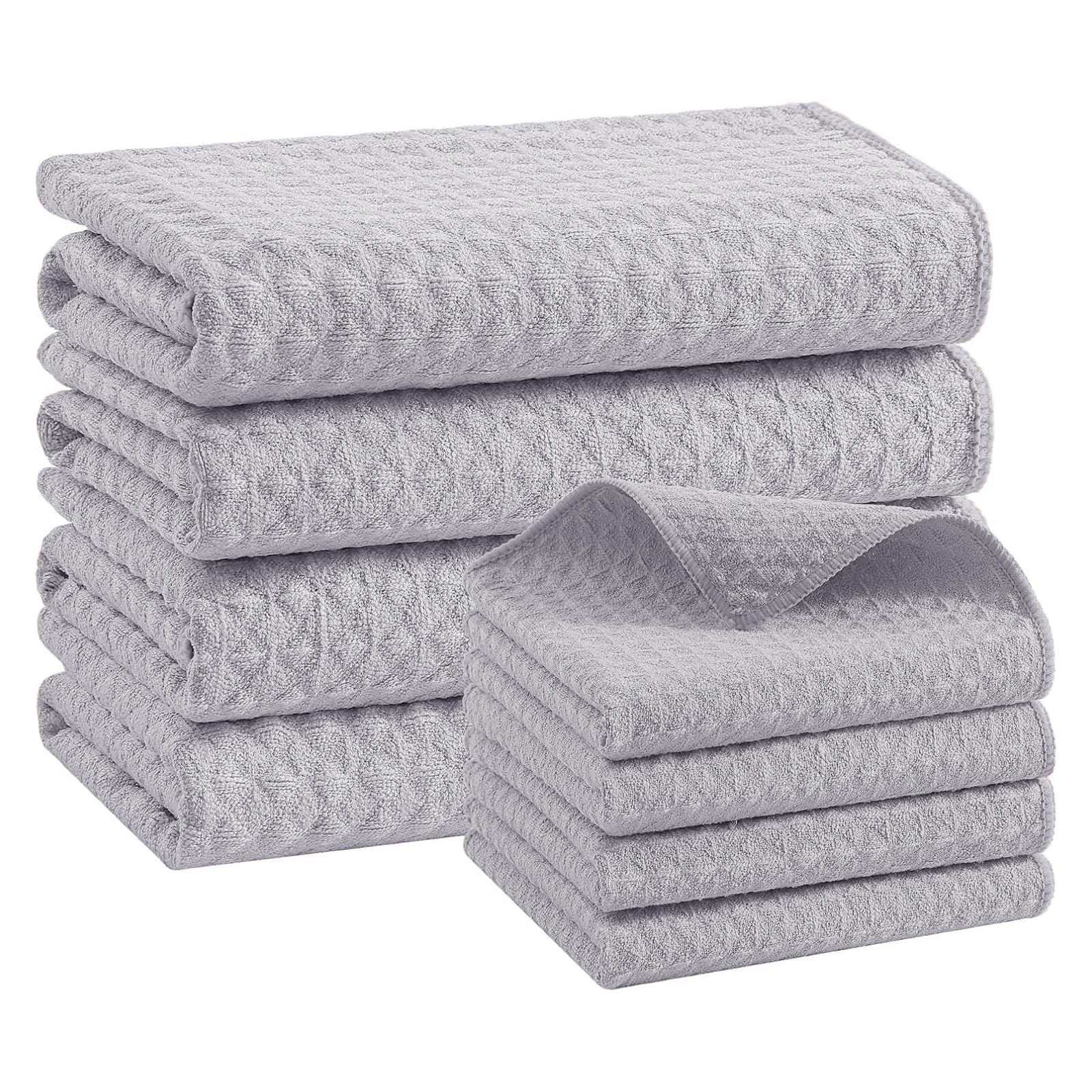 Microfiber Kitchen Towels and Dishcloths Sets (8 Count)