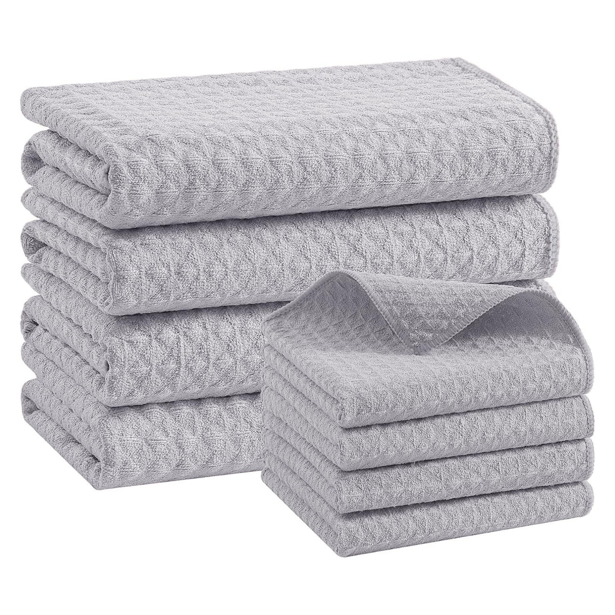 Microfiber Kitchen Towels and Dishcloths Sets (8 Count)