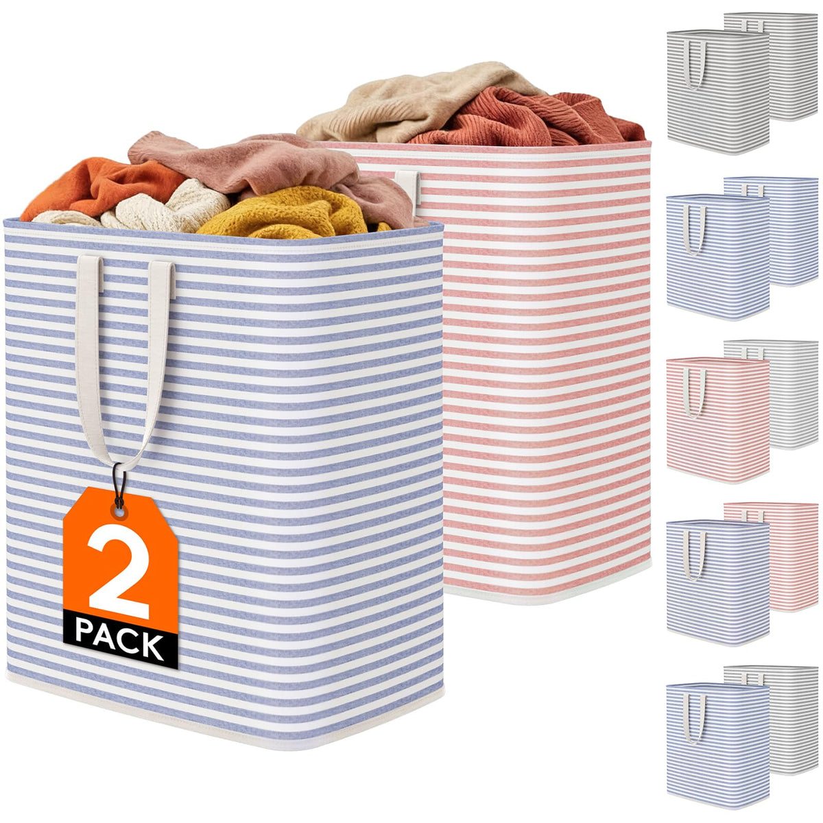 2 Pack Laundry Basket 100L Each (2 Count)