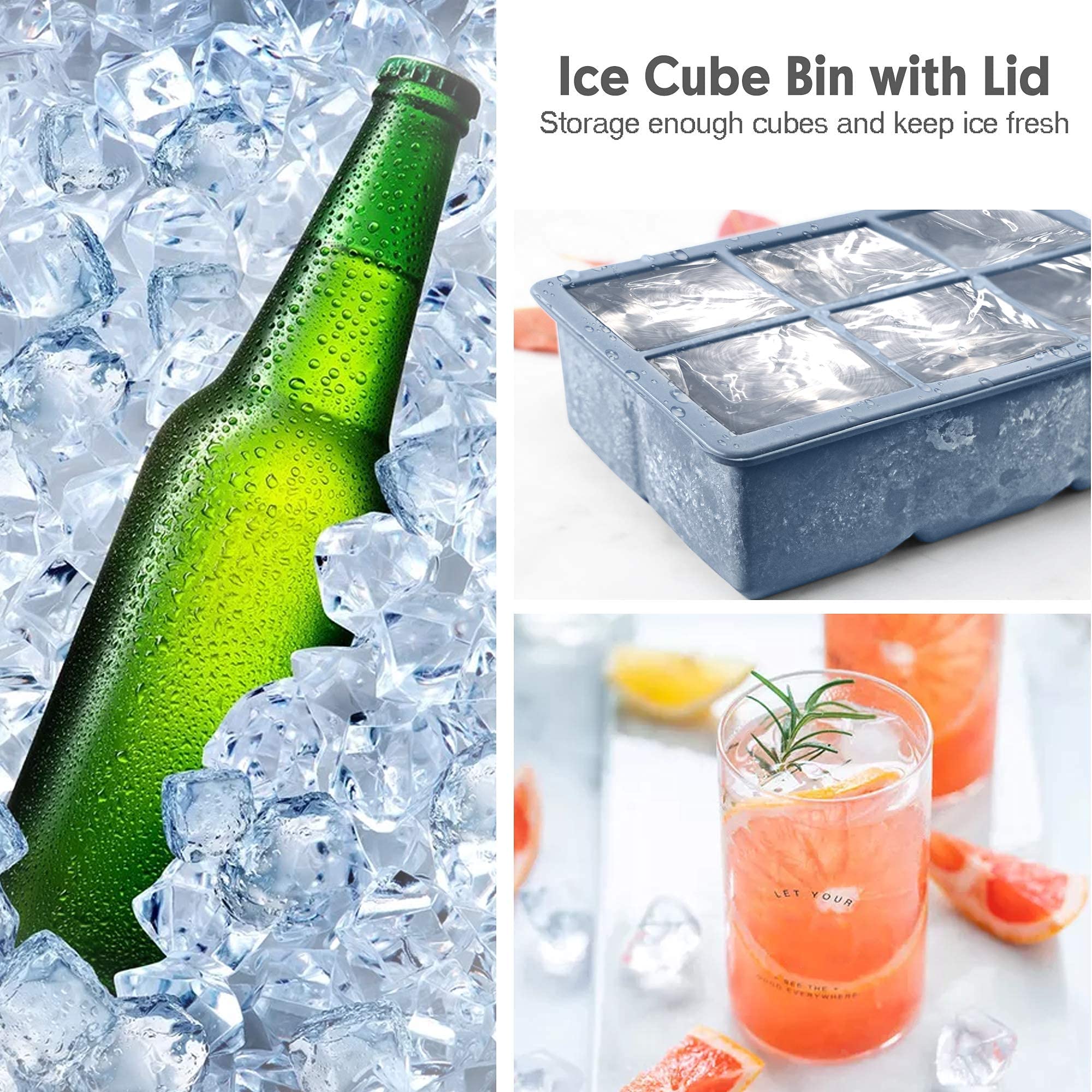 Silicone Ice Cube Trays 3 Pack (3 Count)
