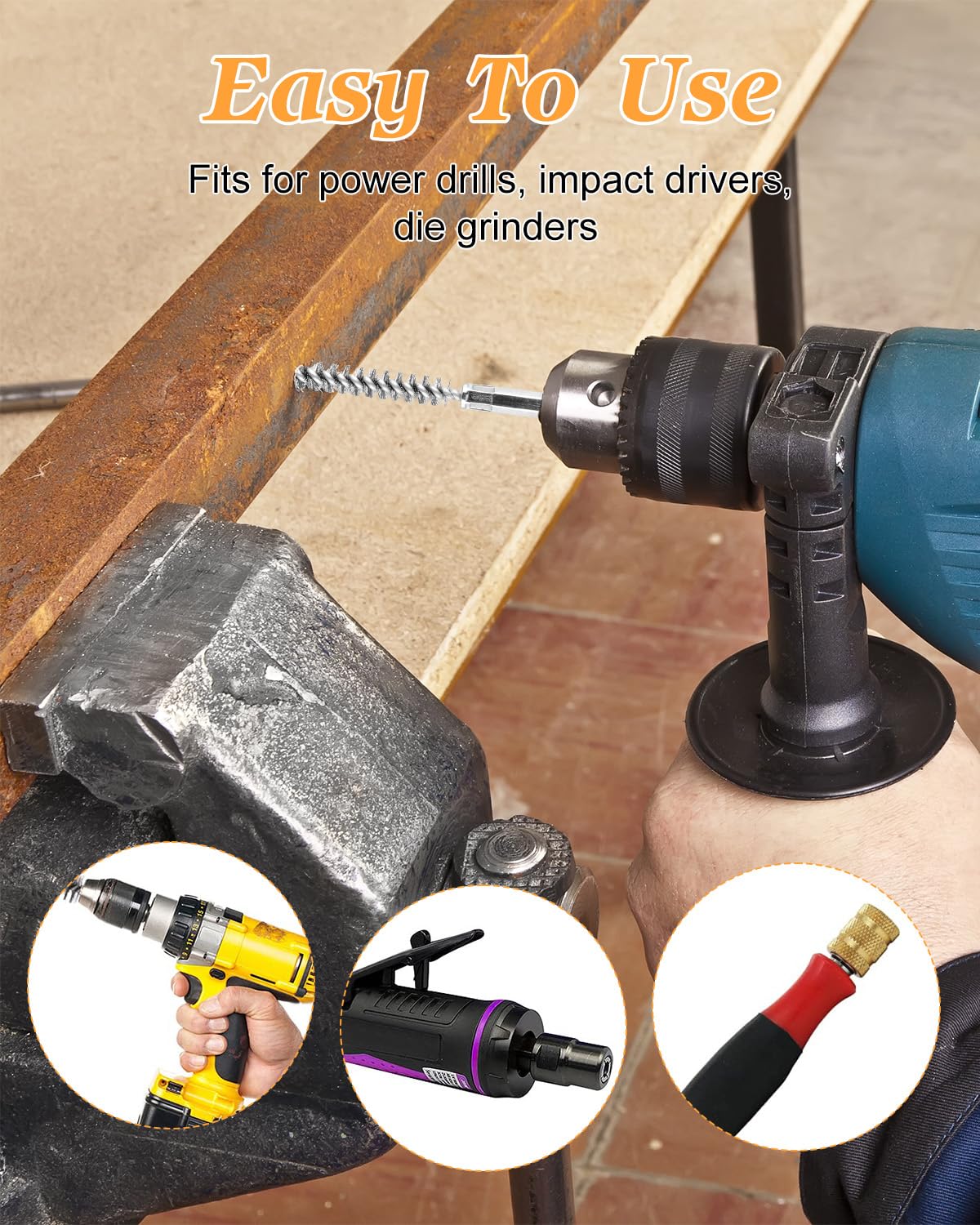 24 pcs Bore Brush for Drill with 1 (24 Count)