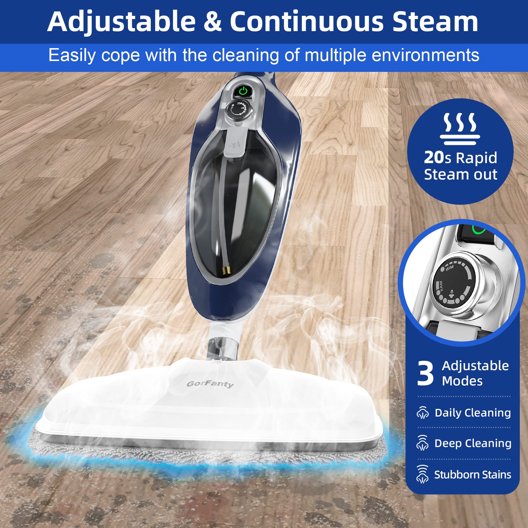 Steam Mop - 10-in-1 Floor Steamer MultiPurpose Steam Cleaner