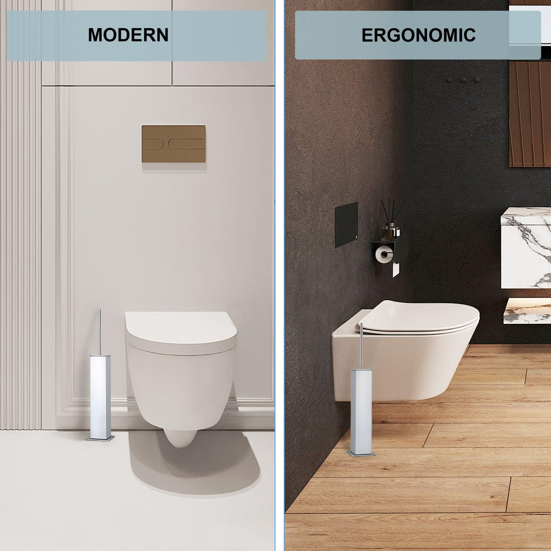 Chrome Toilet Brush and Holder