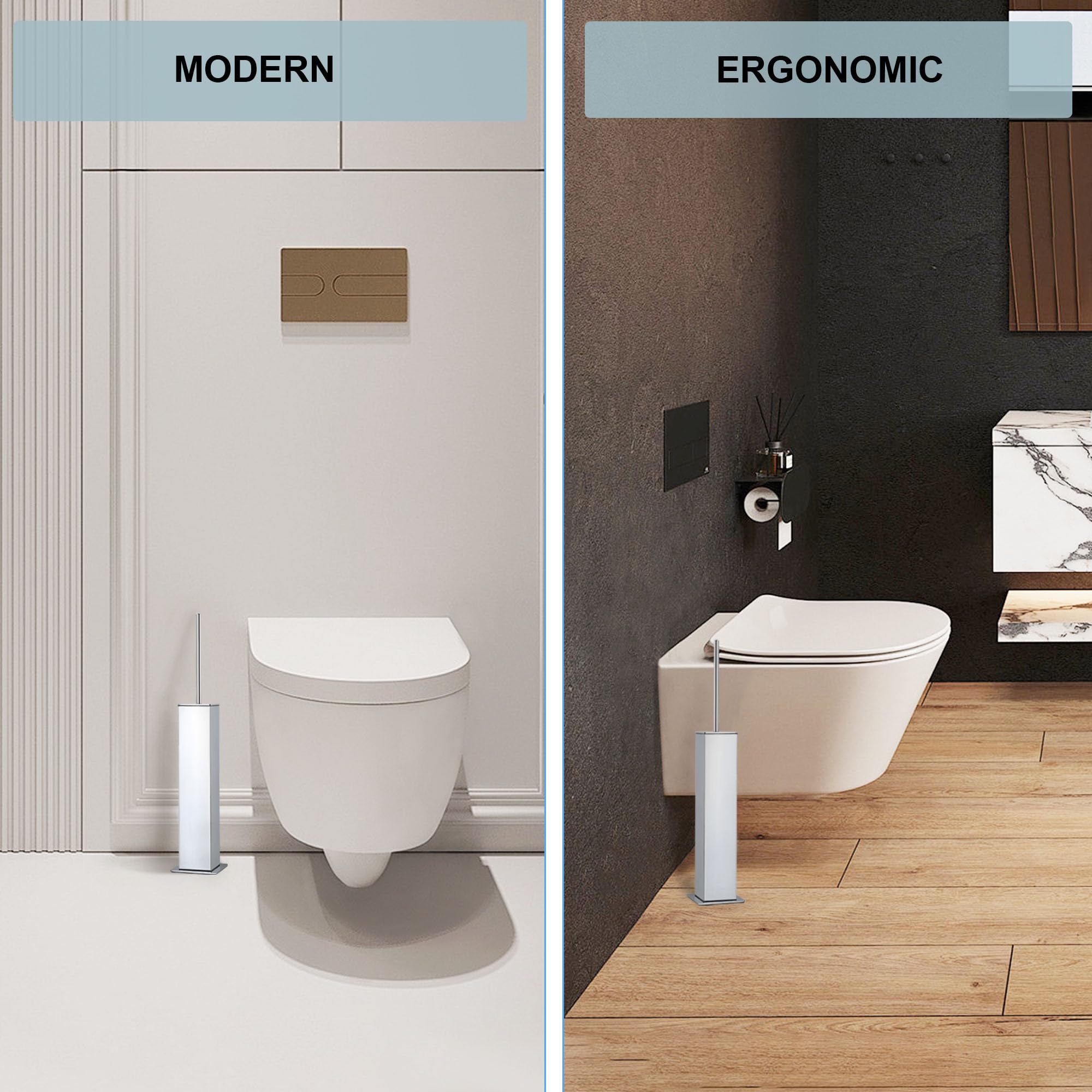 Chrome Toilet Brush and Holder