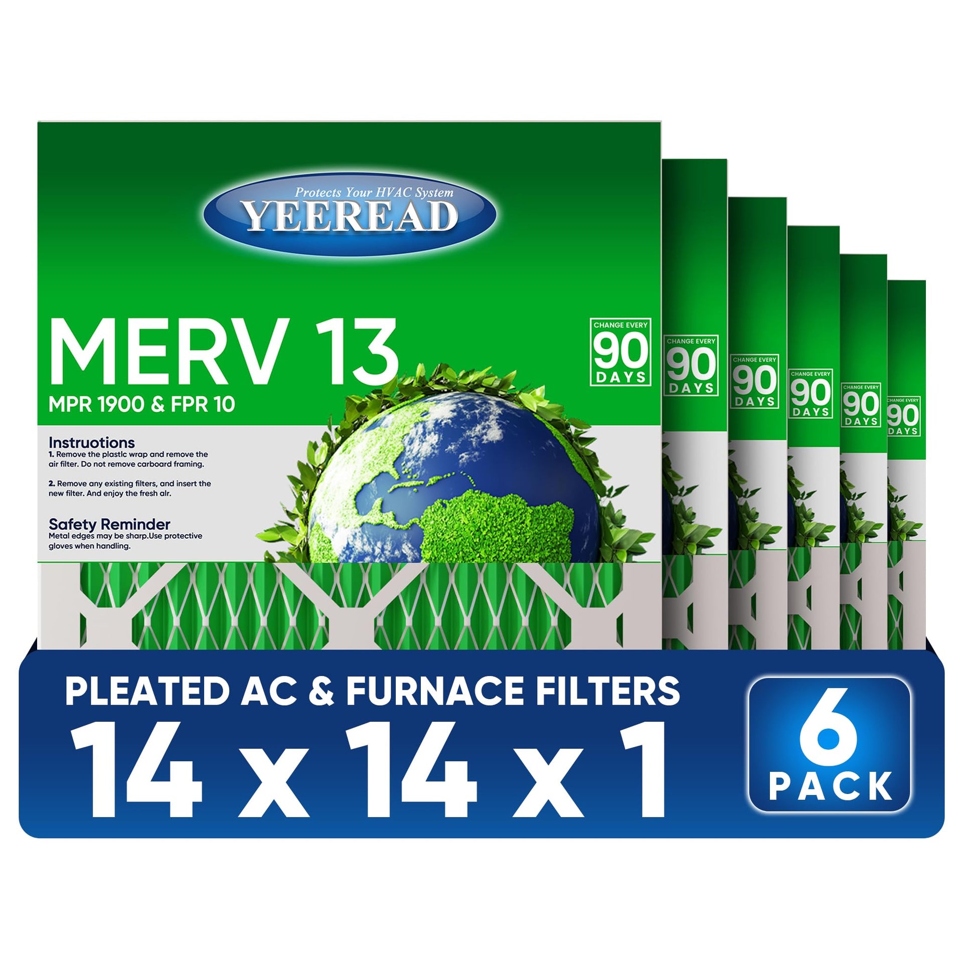 14x14x1 MERV 13 Air Filters
