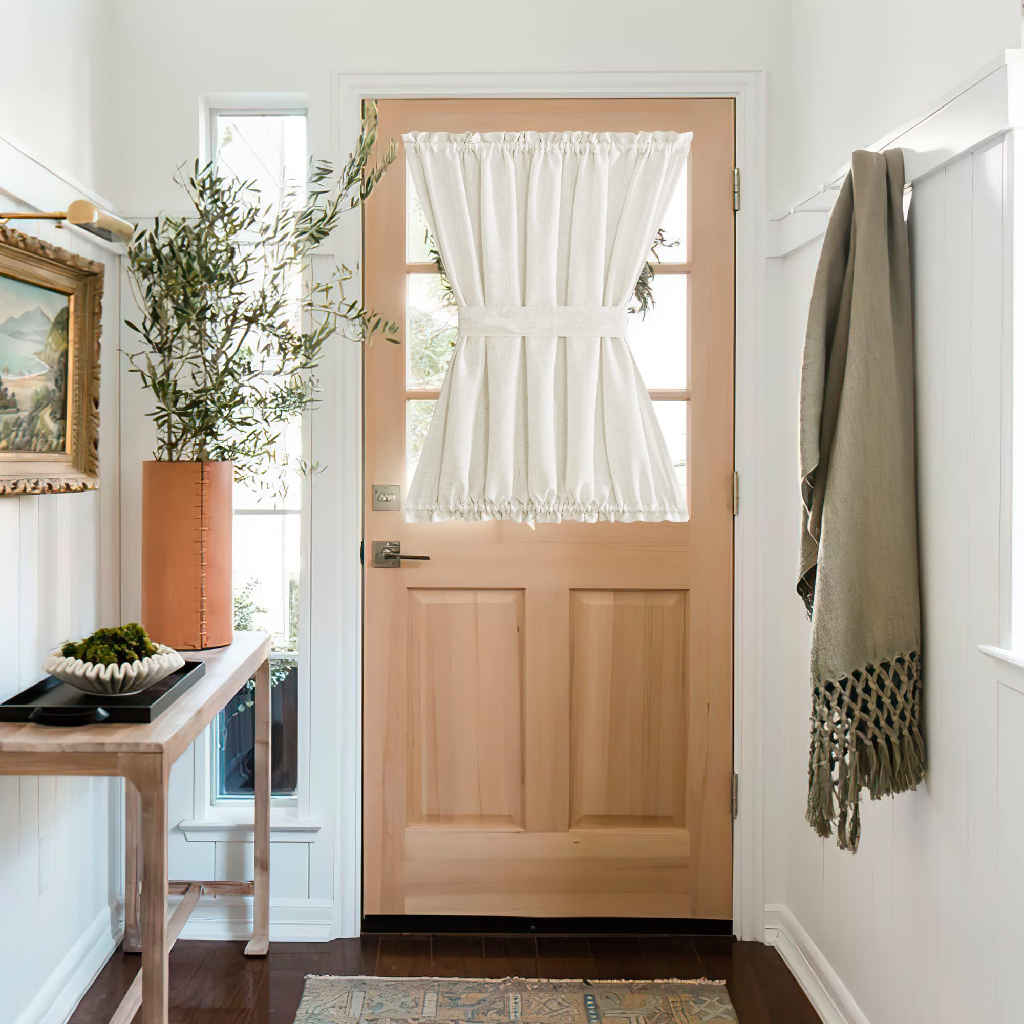 Semi Sheer Door Curtain for Kitchen