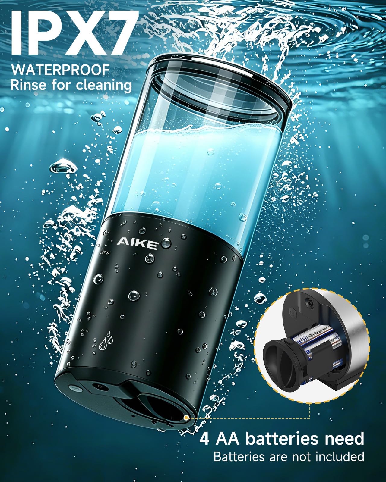 Automatic Soap Dispenser IPX7 Waterproof 13.5oz Matte Black