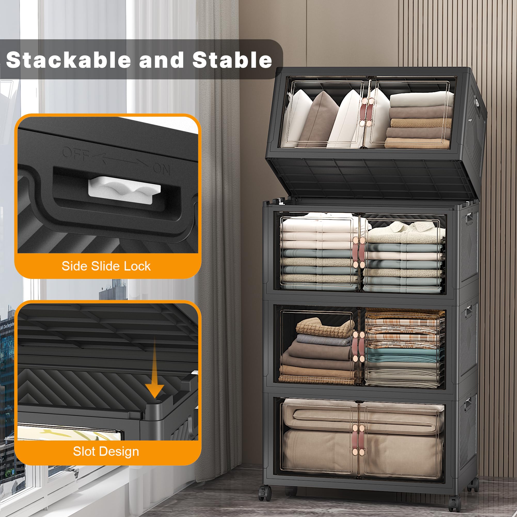 Stackable Storage Bins (4 Count)