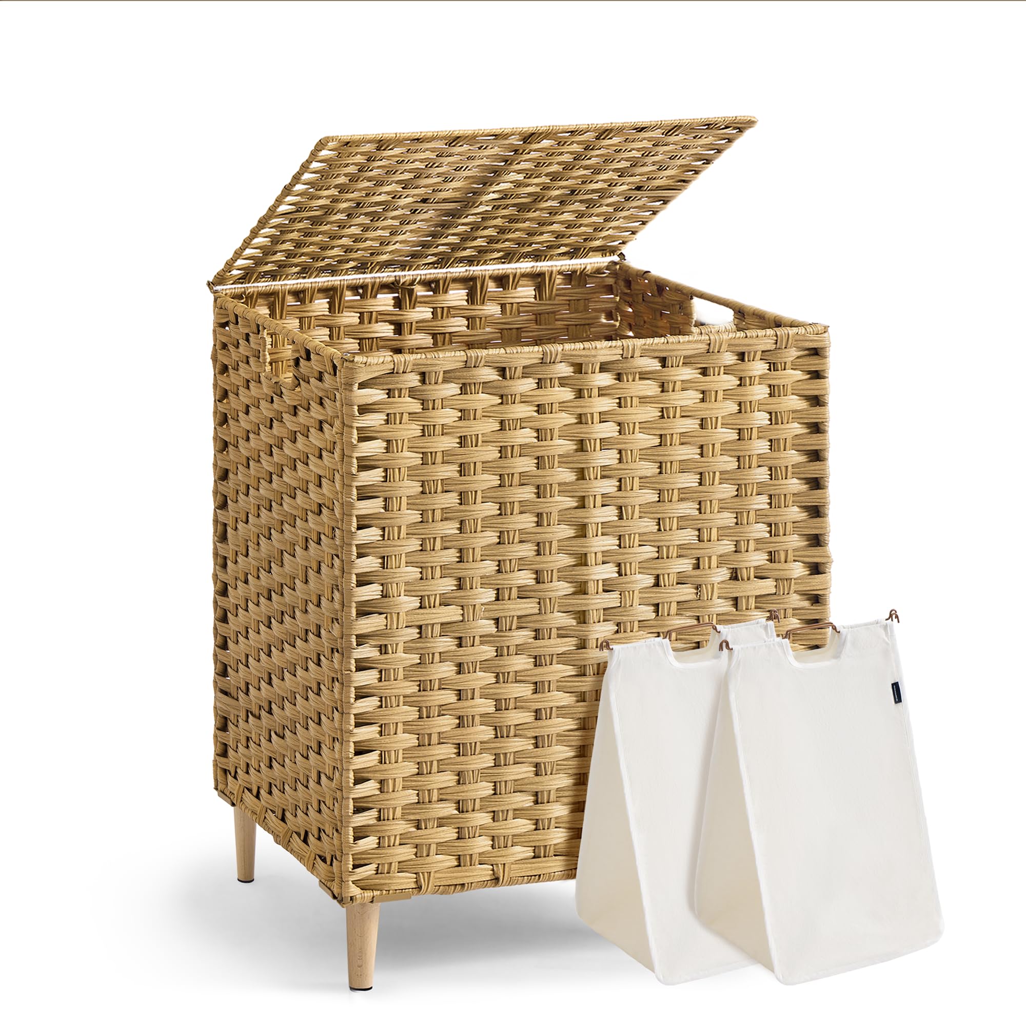 2 Section Laundry Hamper with Lid