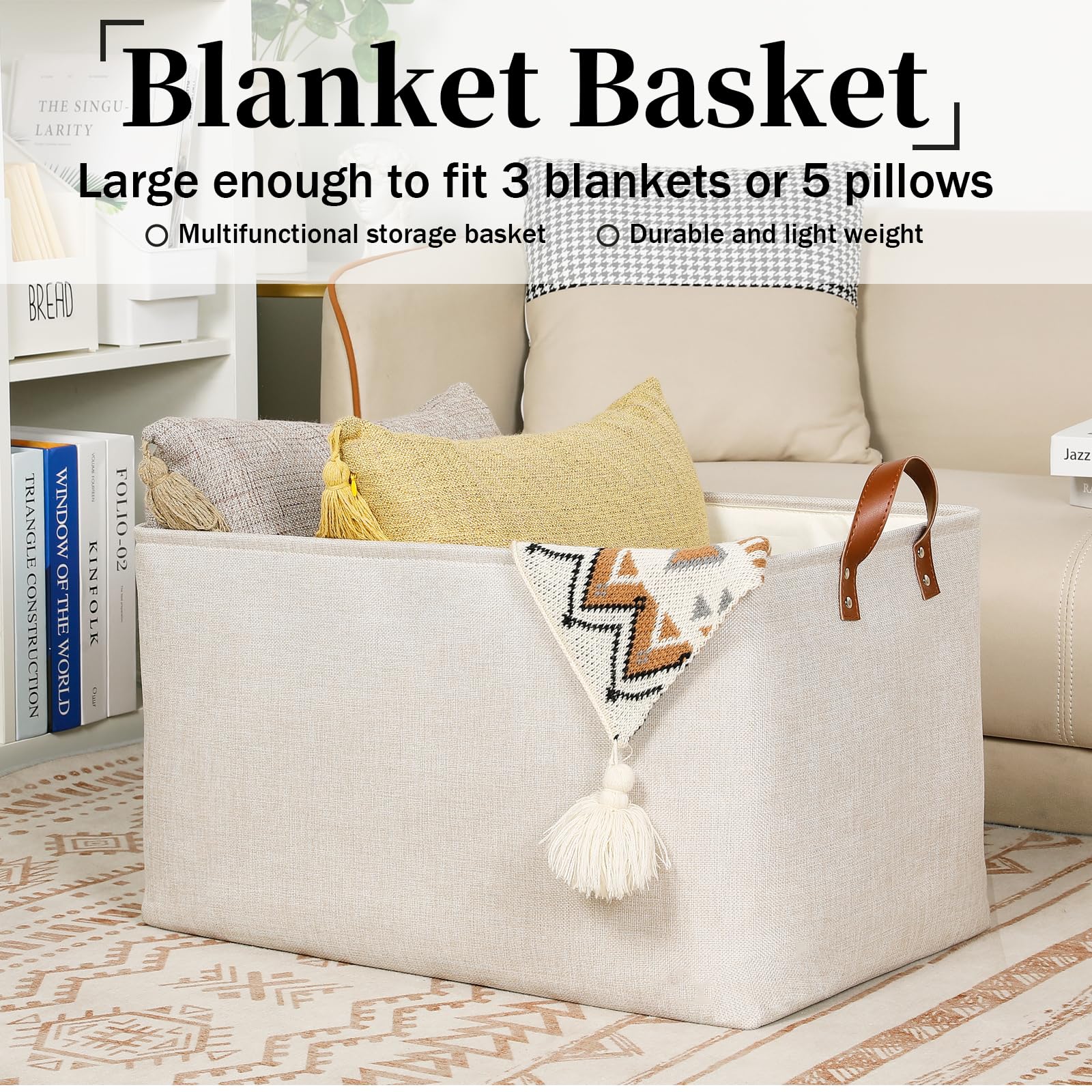 Beige Storage Baskets for Organizing