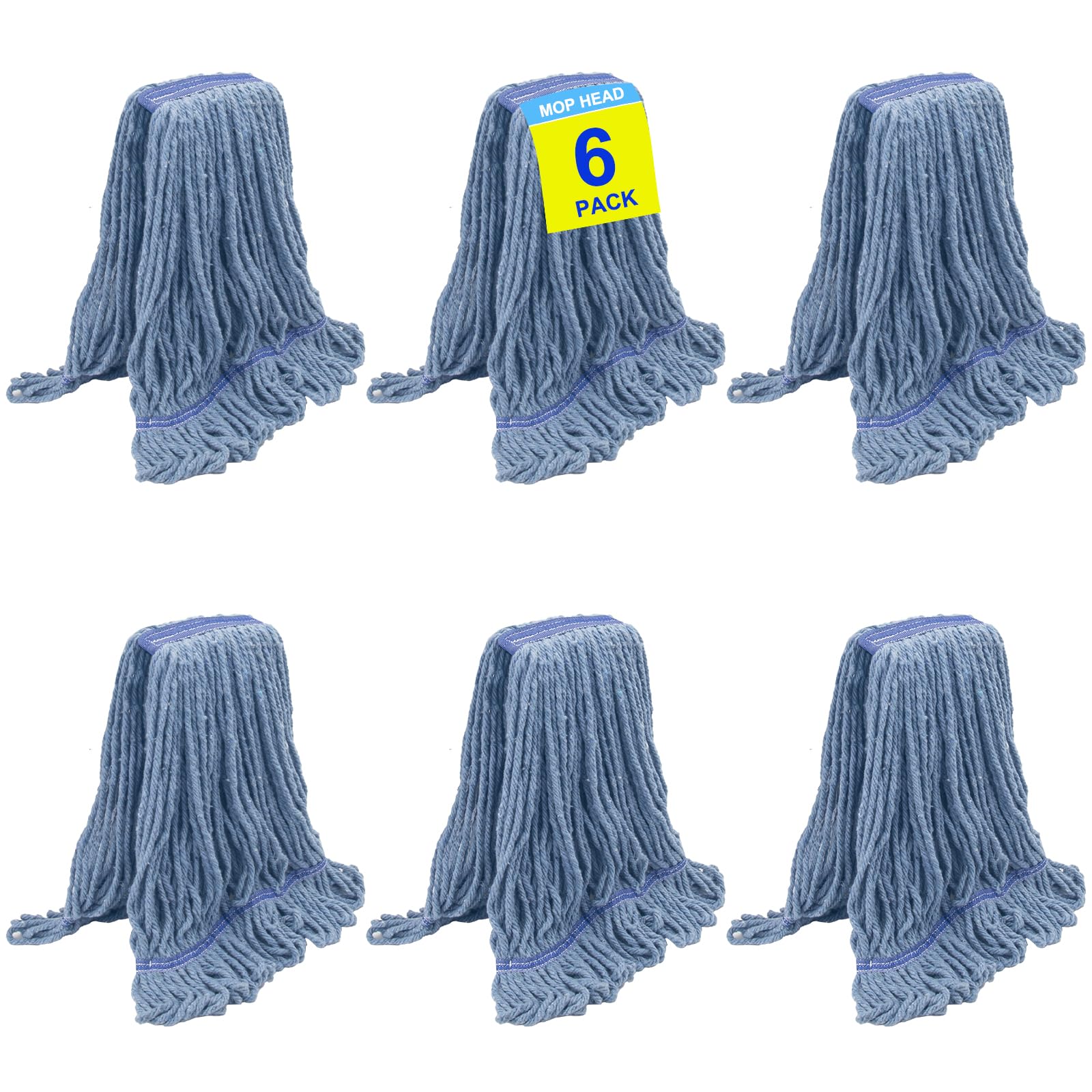 6 Pack Heavy Duty Commercial Mop Head Replacement - ModHome Supplies