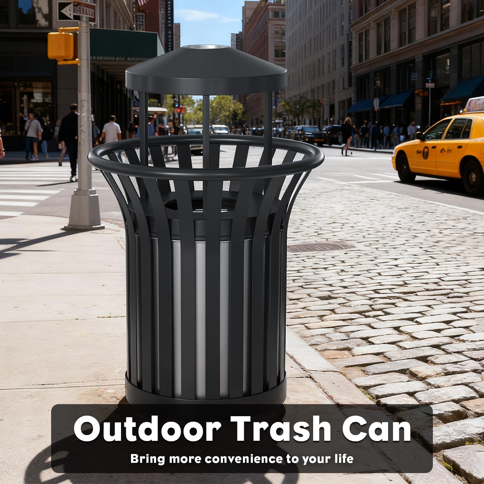 Commercial Outdoor & Indoor Metal Trash Can