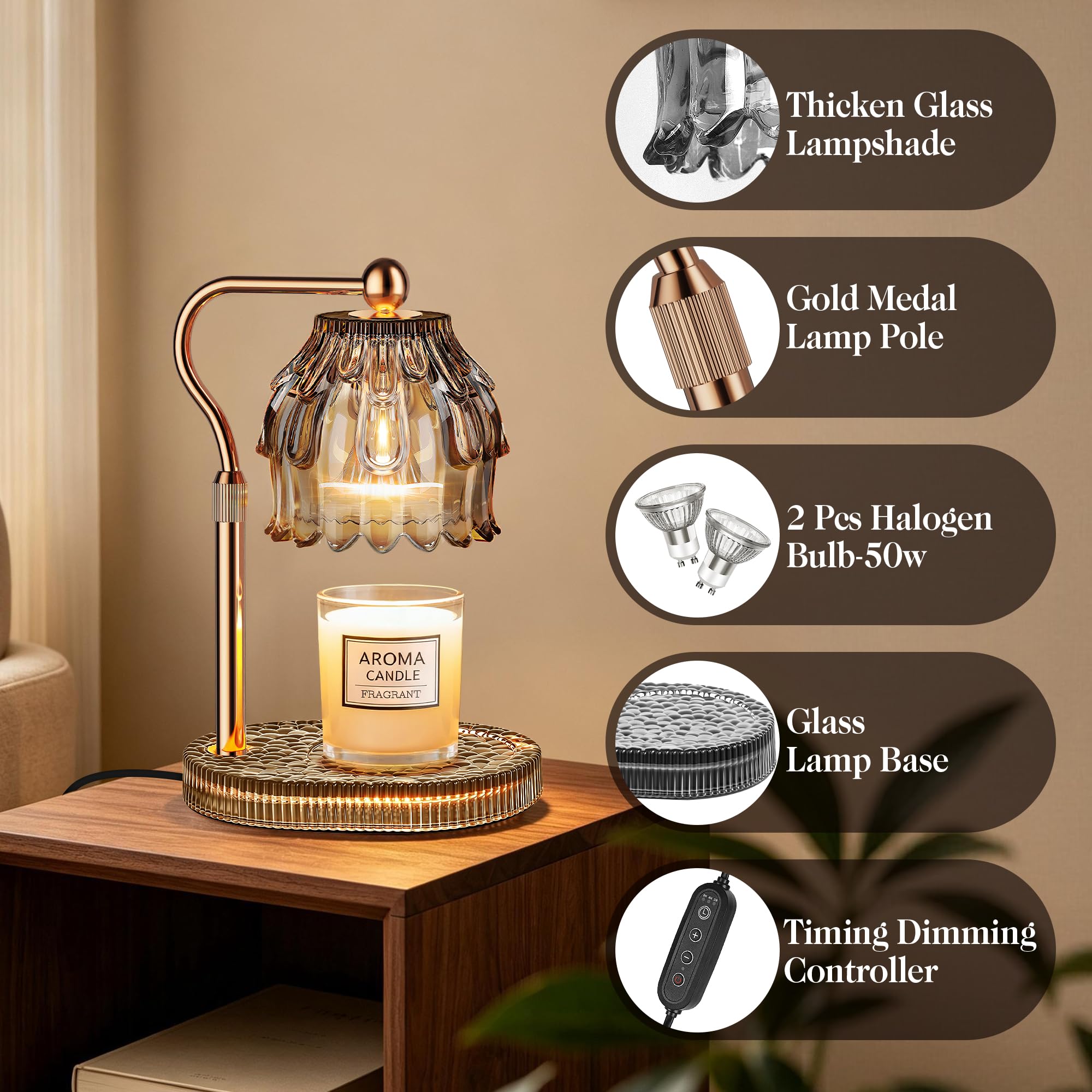 Candle Warmer Lamp with Timer Dimmer