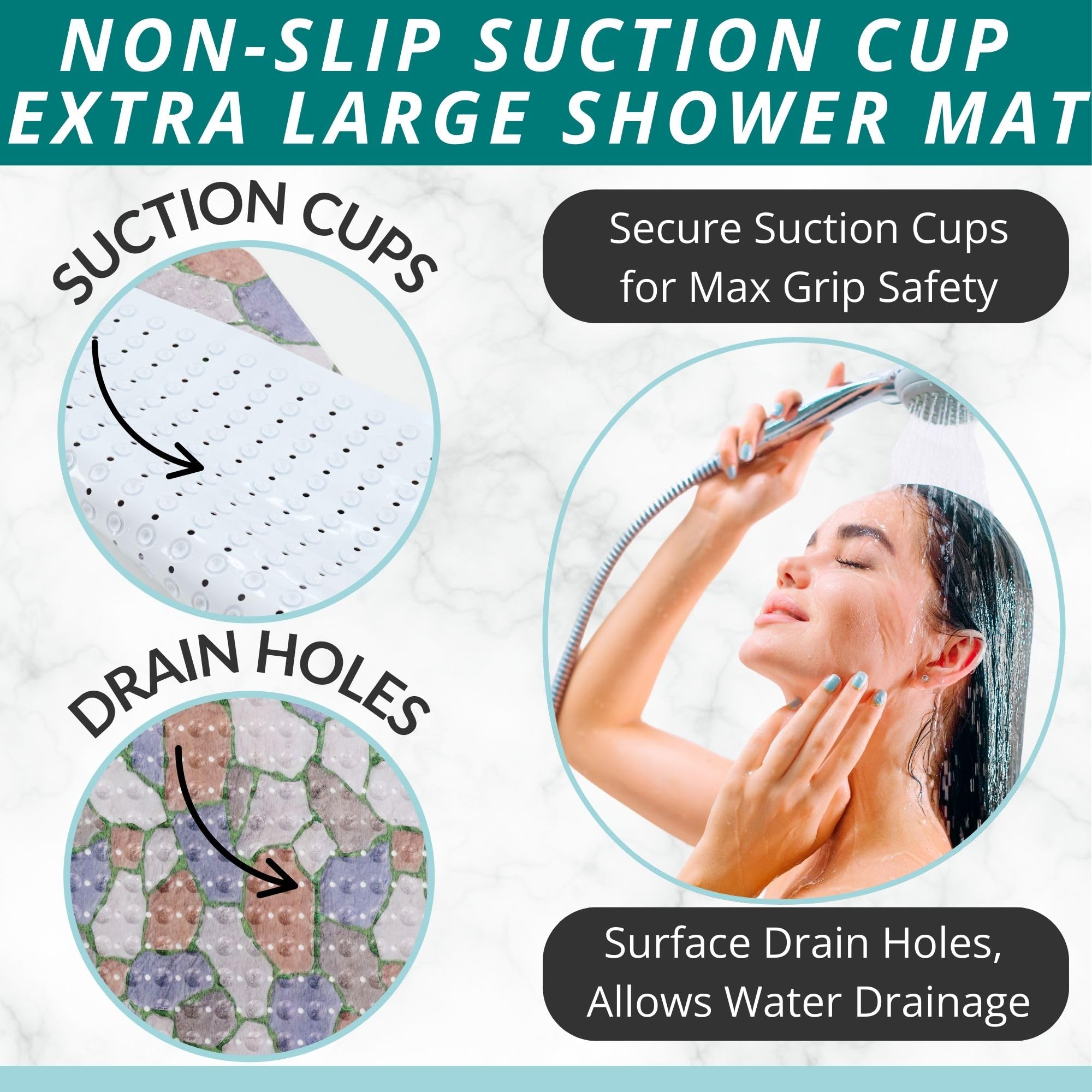 Extra Large Square Non Slip Shower Mat