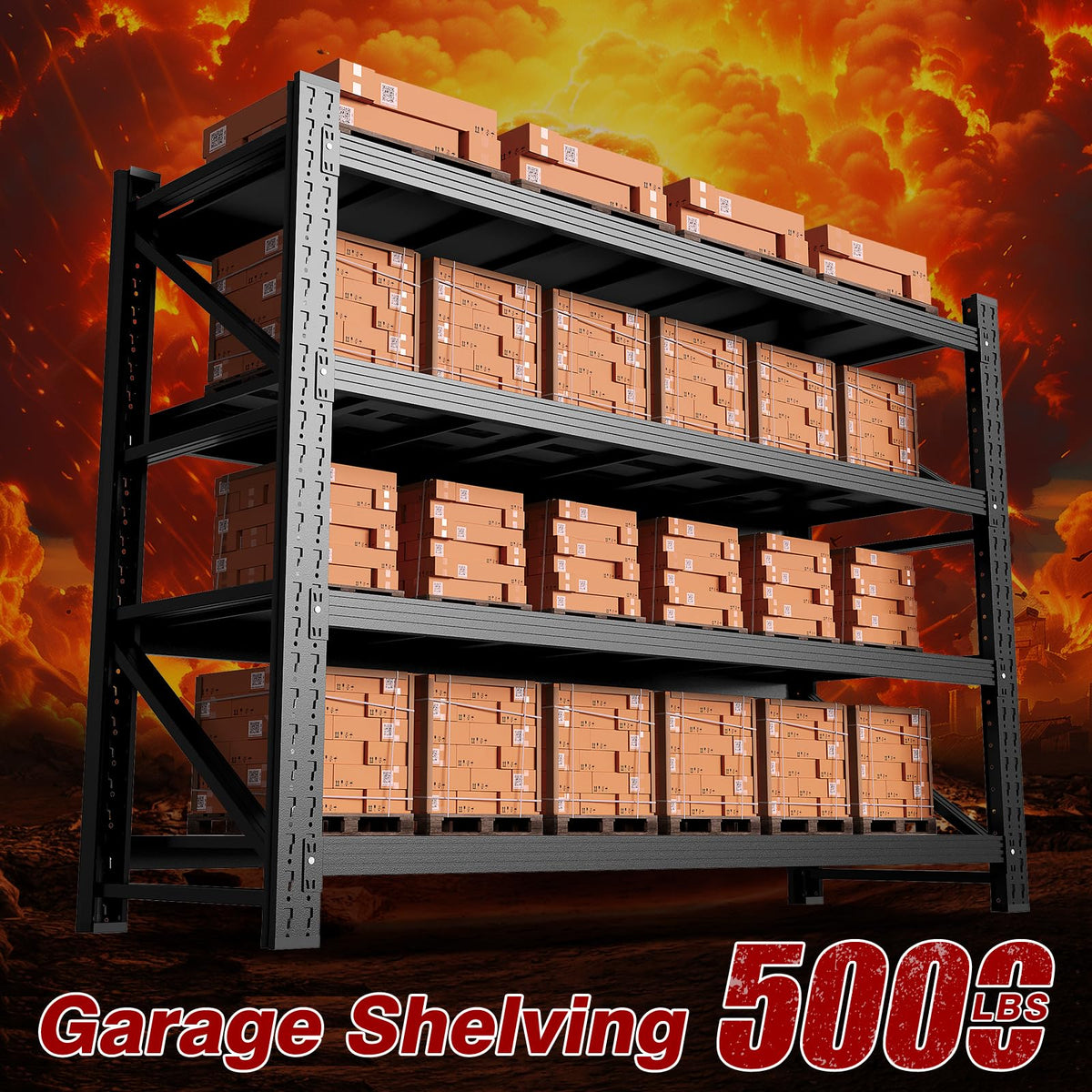 7000LBS Metal Steel Storage Shelves (4 Count)