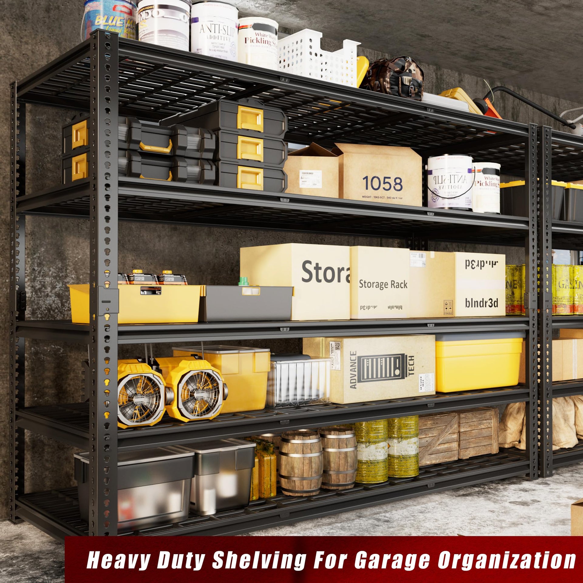 60" W Garage Shelving Heavy Duty 5