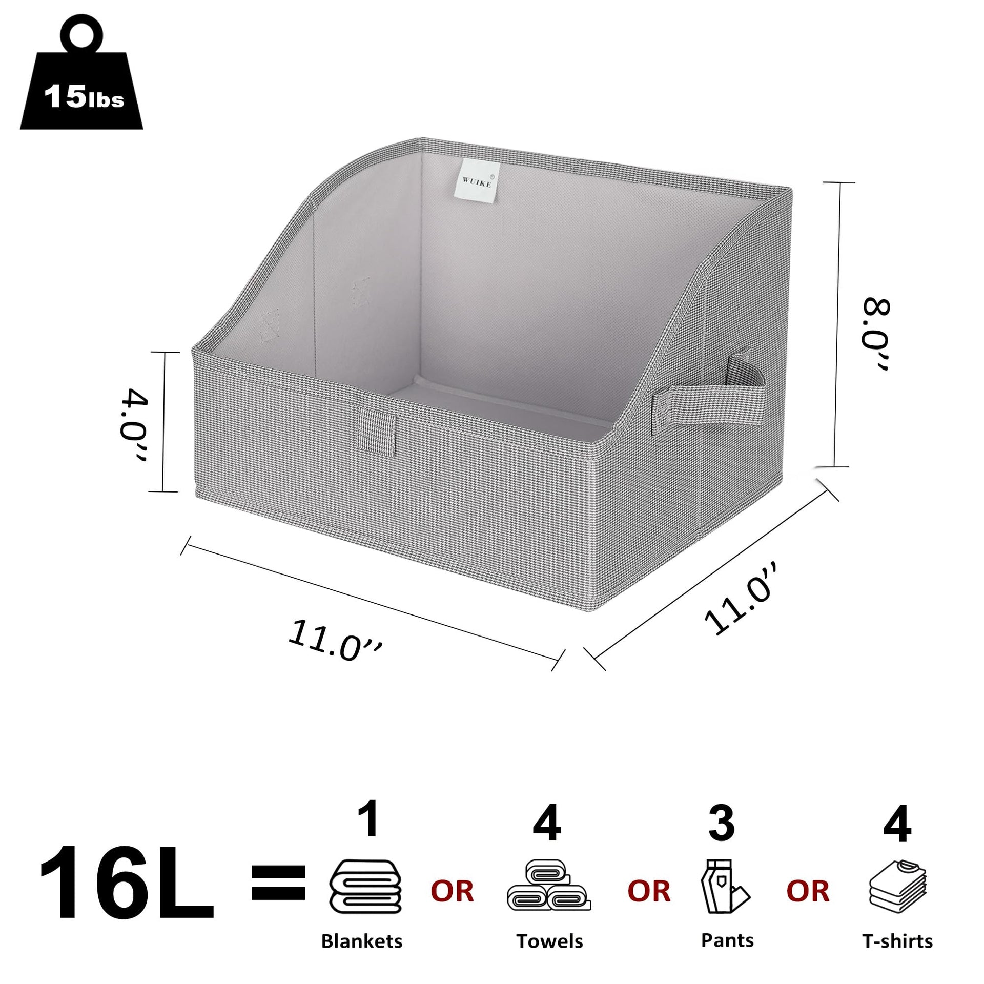 Closet Storage Bins with Handles (3 Count)