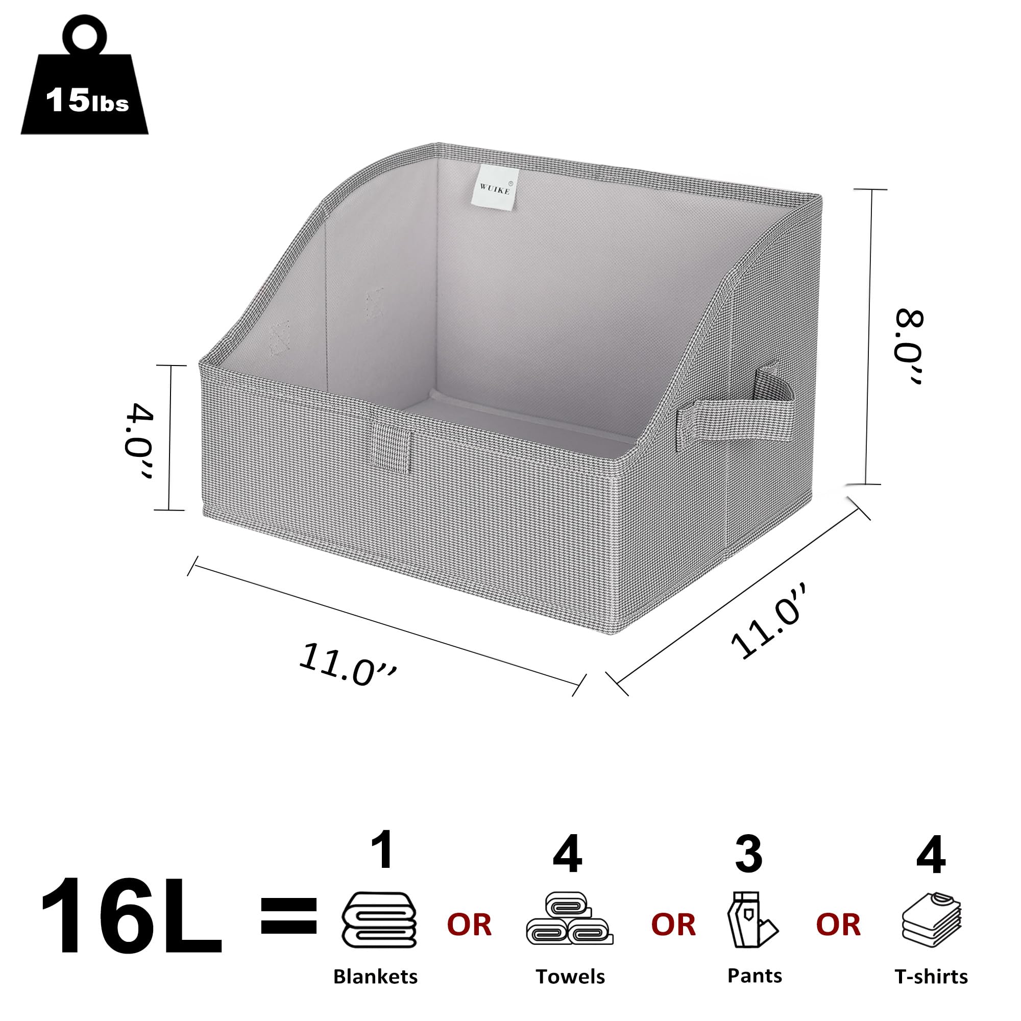 Closet Storage Bins with Handles (3 Count)