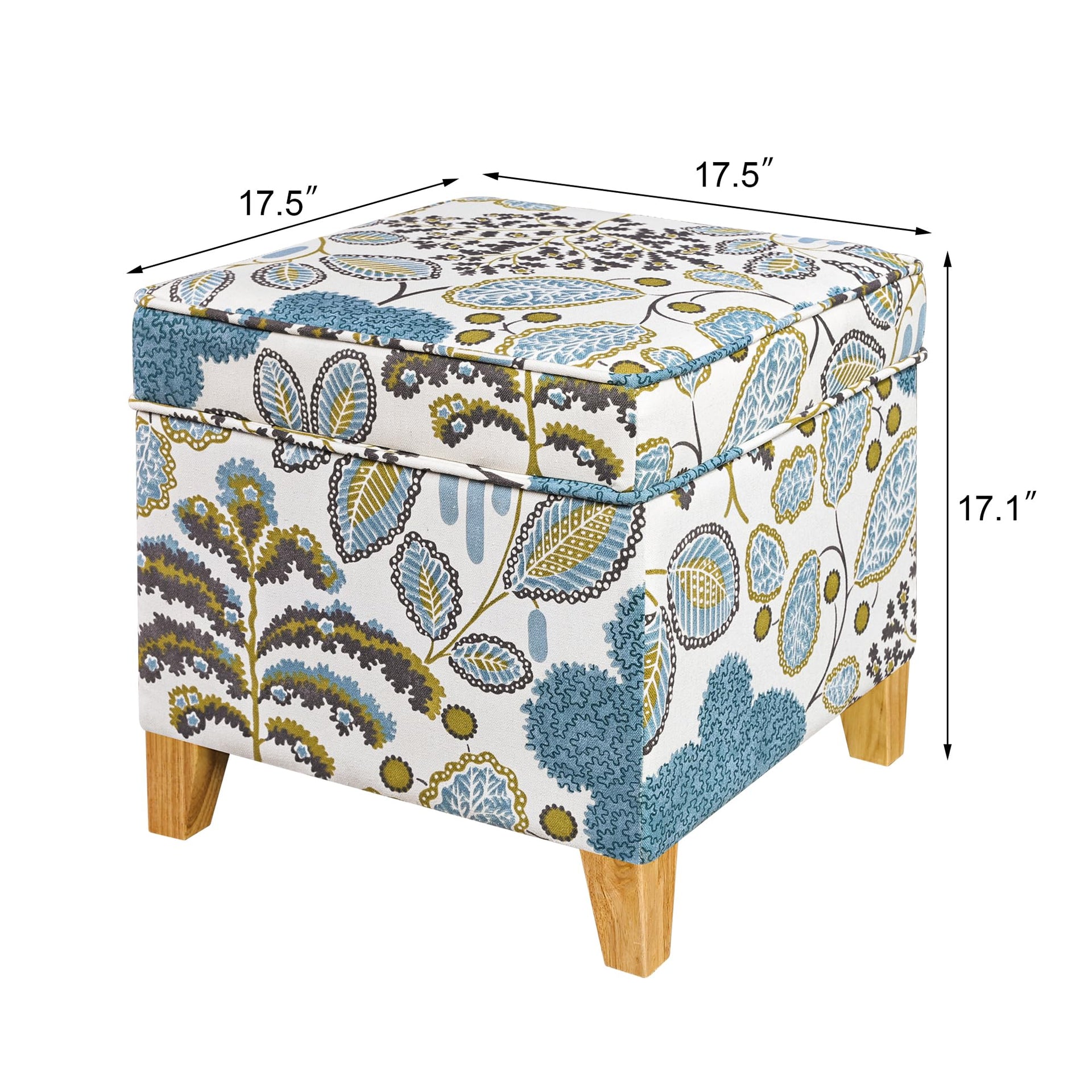 18 Inch Linen Storage Ottoman Cube