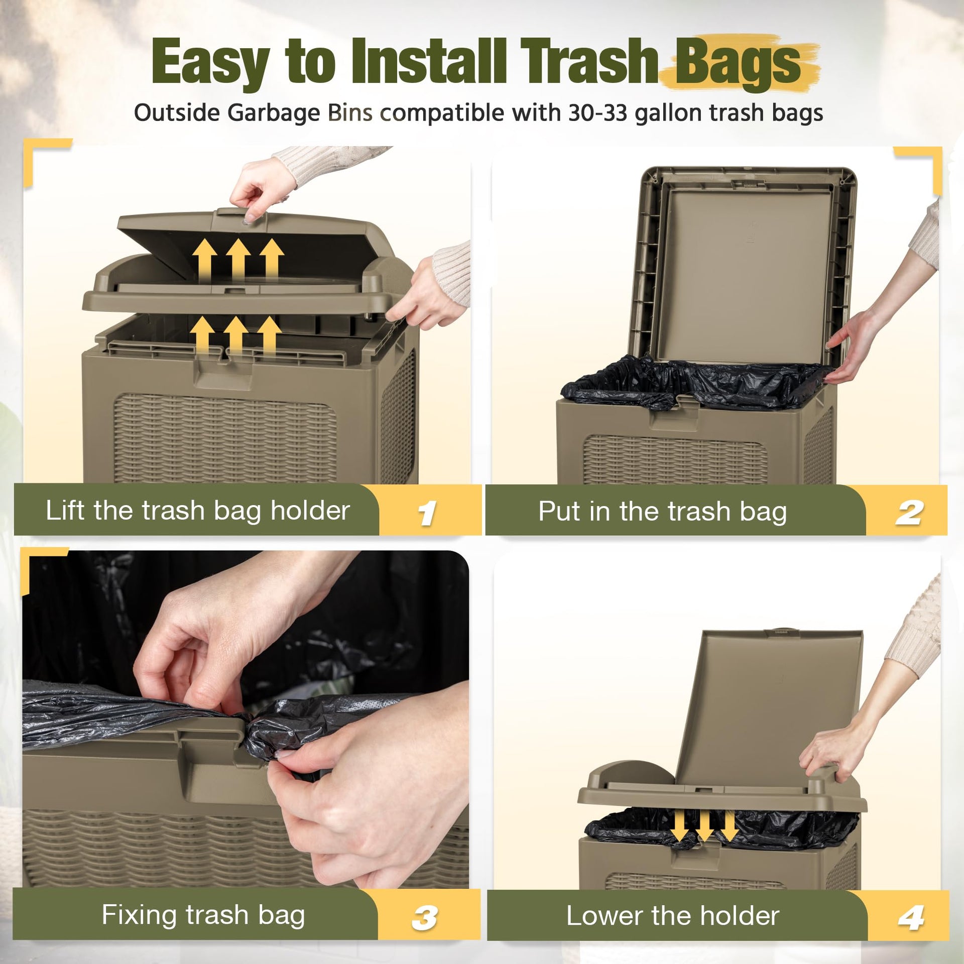 33 Gallon Outdoor Trash Can