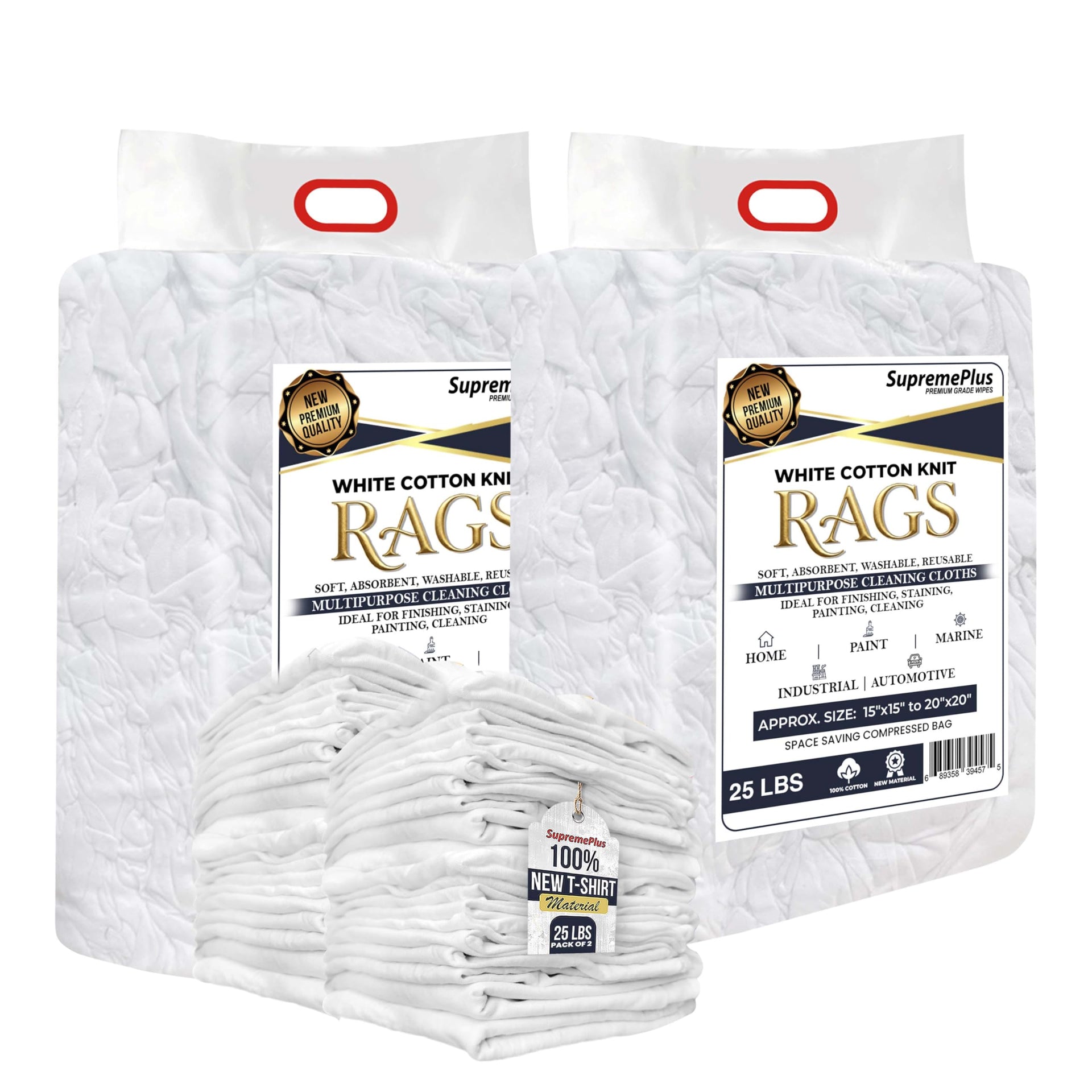 Premium New White Cotton Knit T (325 Count)