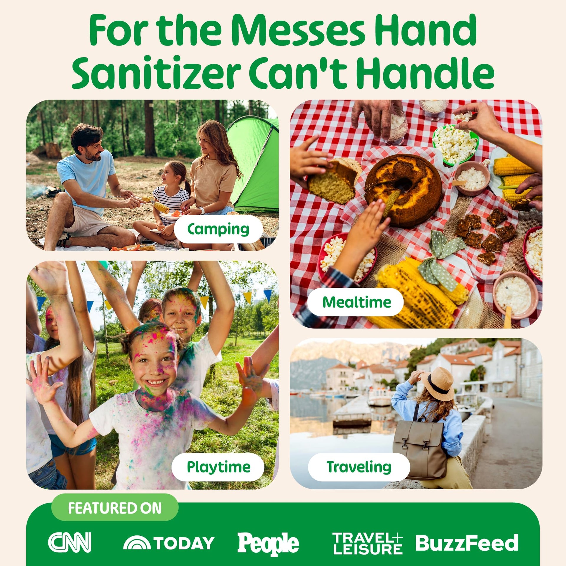 Mini Hand Sanitizer Wipes Travel Size 16 Pack (128 Count)