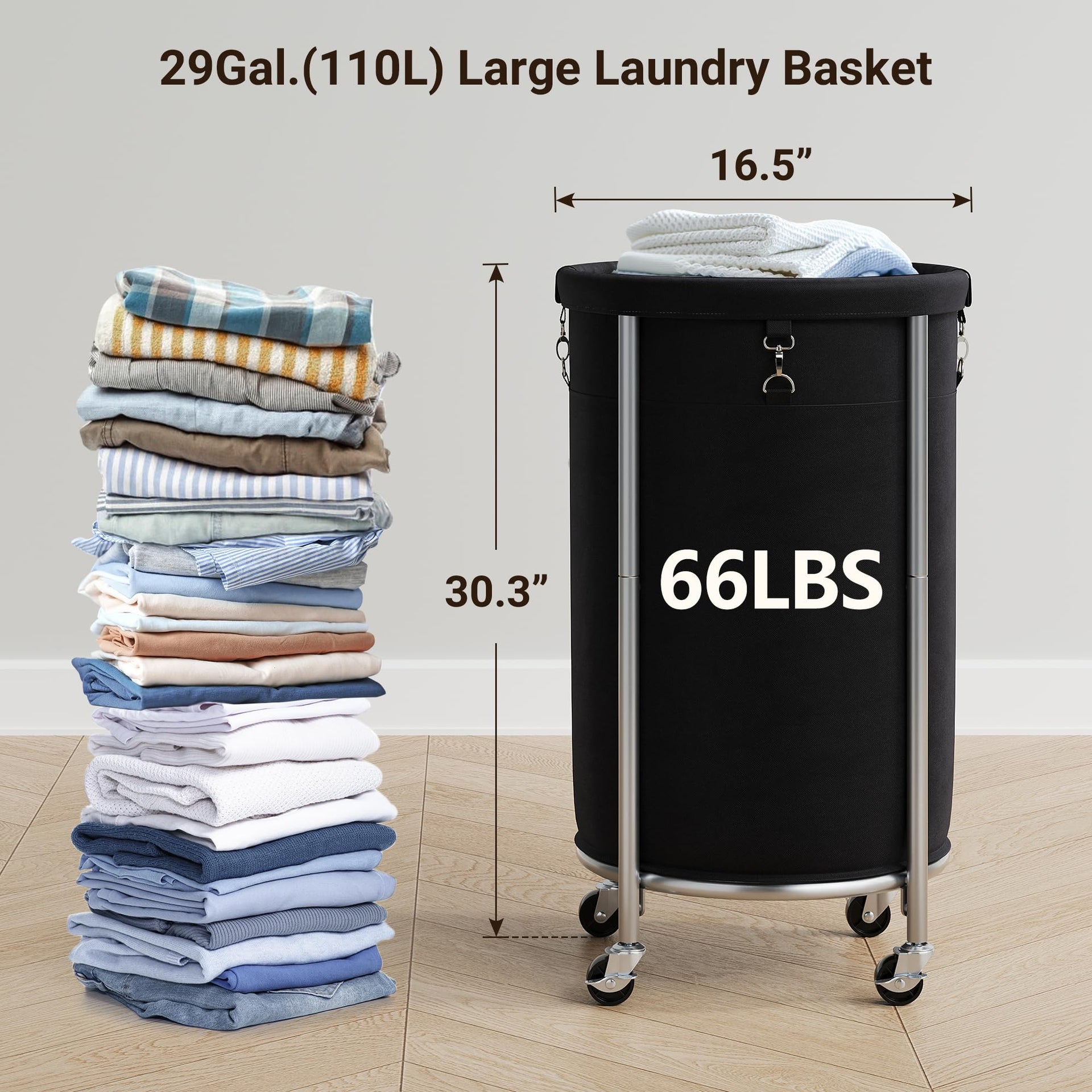 Laundry Basket with Wheels