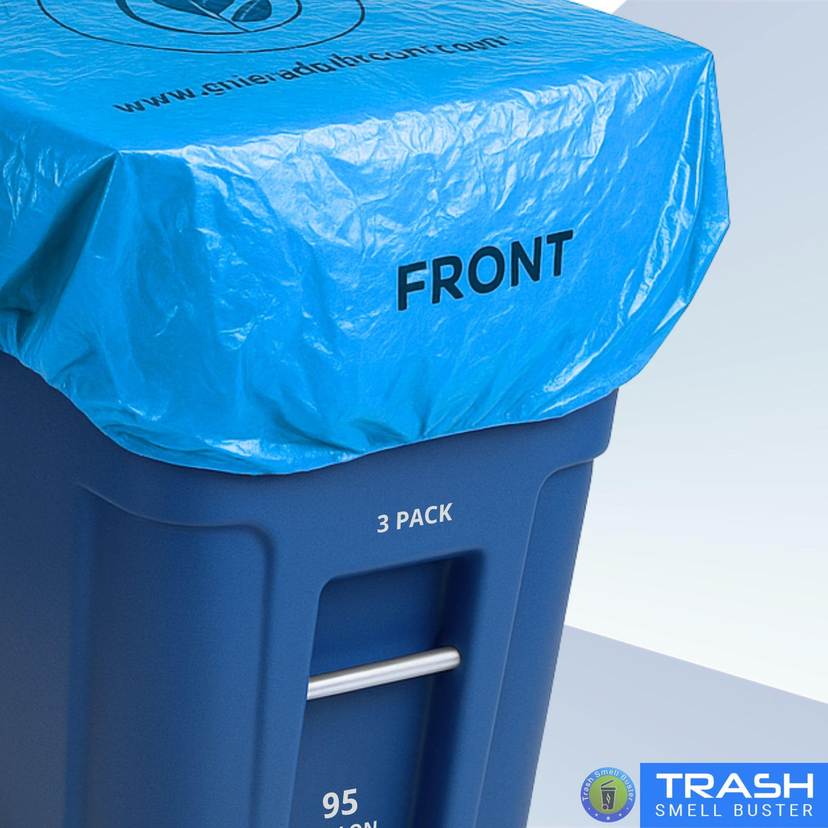 Trash Can Smell Eliminator Cover Odor Eliminating Bag Lemon Scented Durable Chemical Free 95 Gallon 3 Pack (3 Count)
