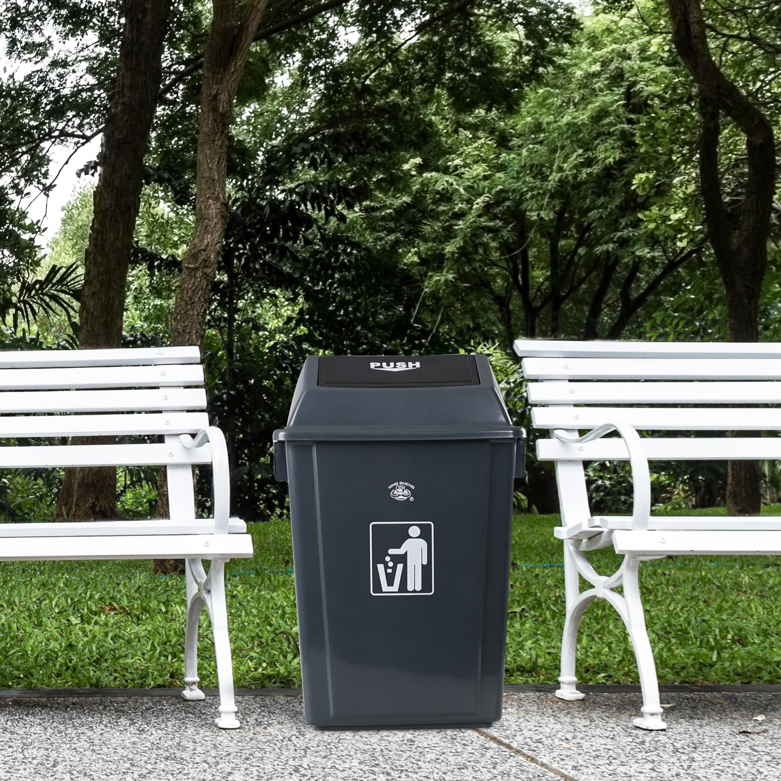 4 Pack 13 Gallon Plastic Kitchen Trash Can (4 Count)