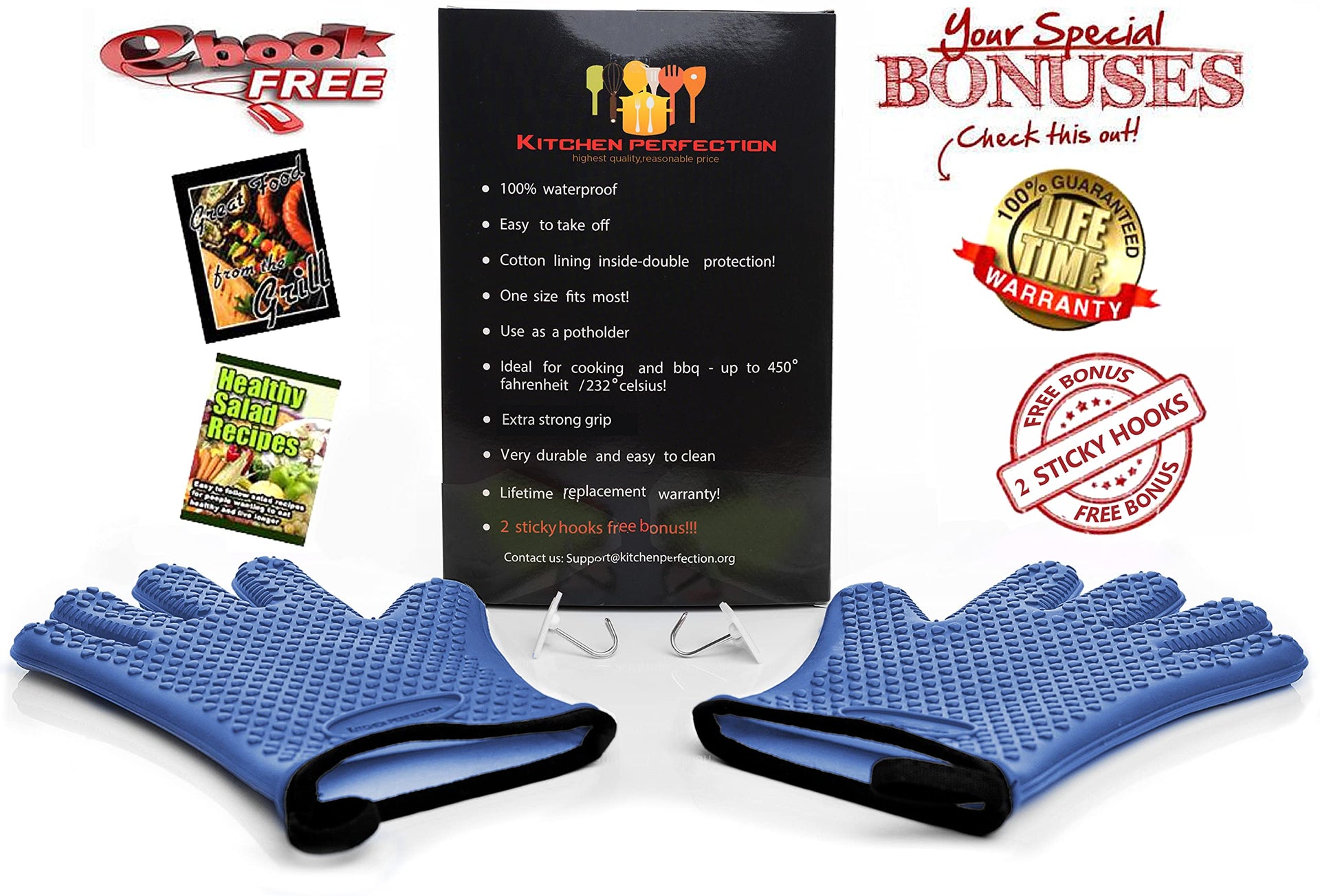 XL Silicone Smoker BBQ Gloves (2 Count)