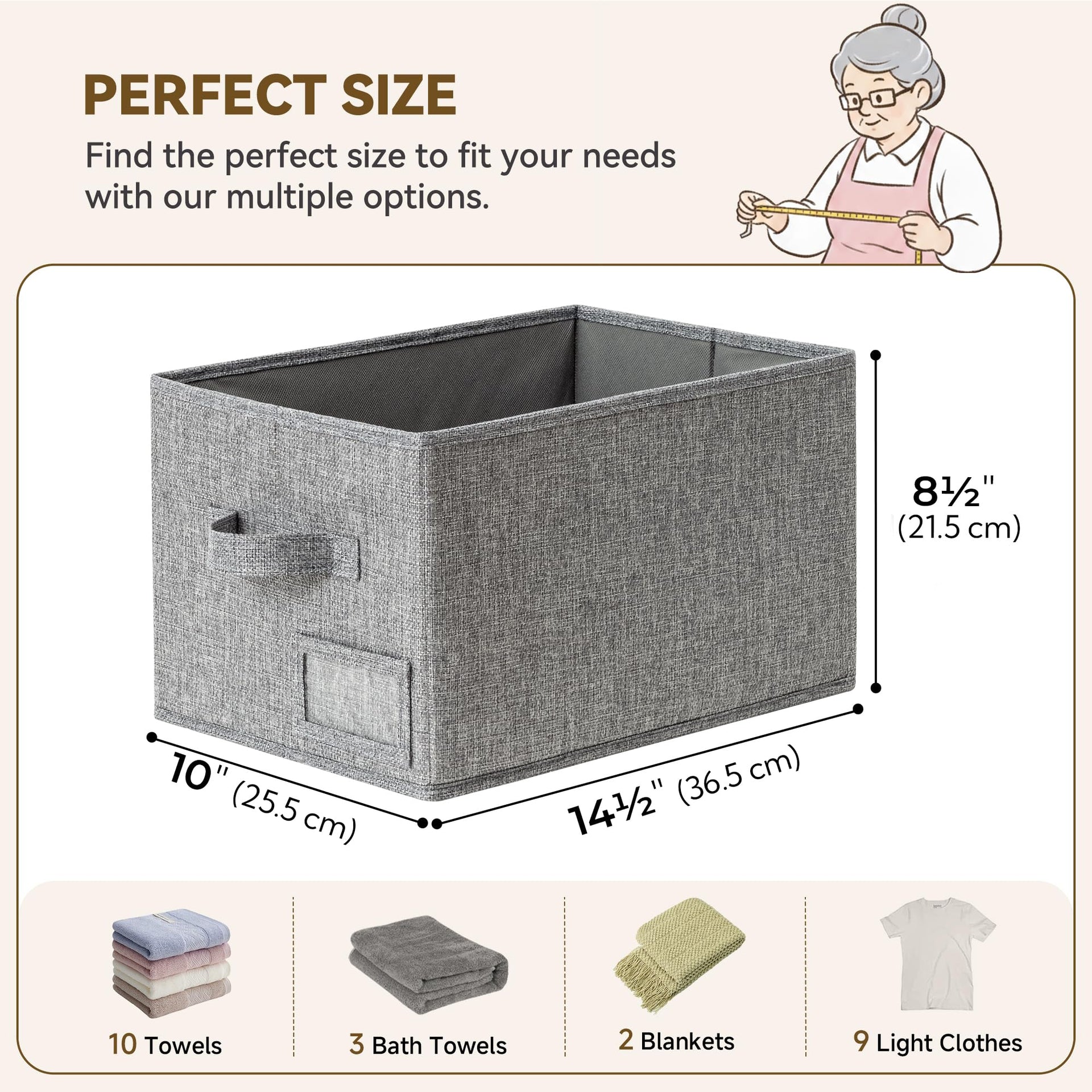 Closet Storage Bins with Label (3 Count)