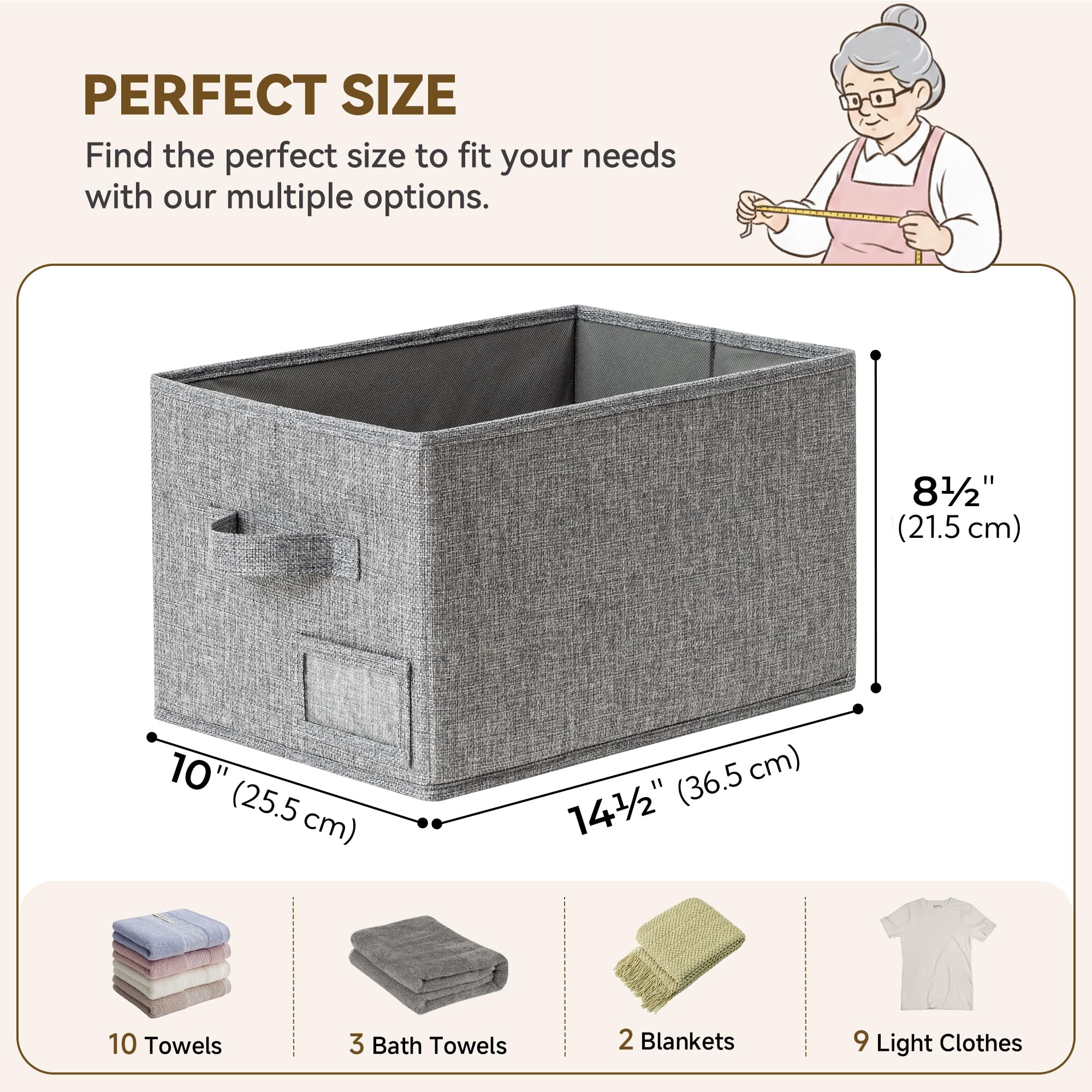 Closet Storage Bins with Label (3 Count)