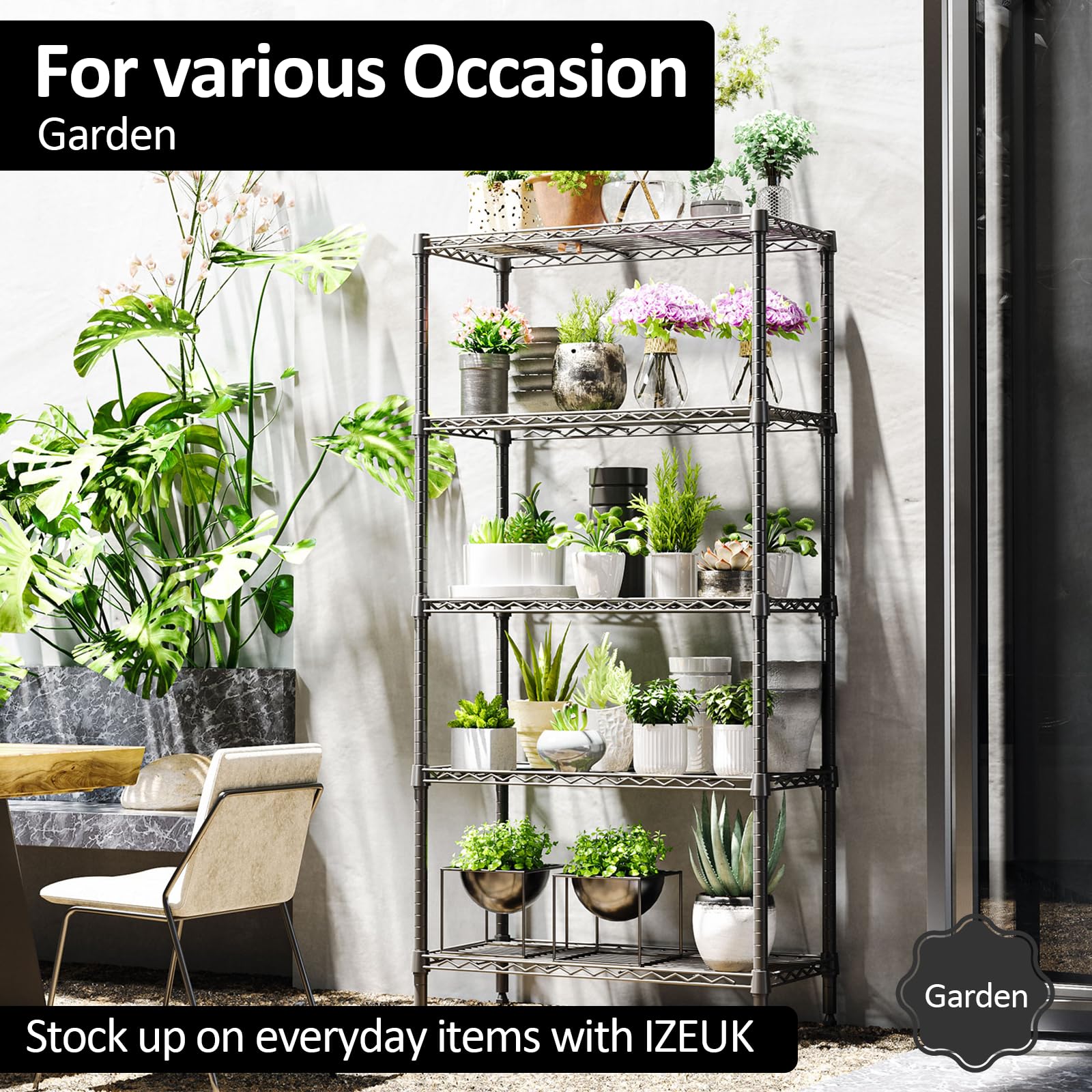 5 Tier Metal Shelving Unit