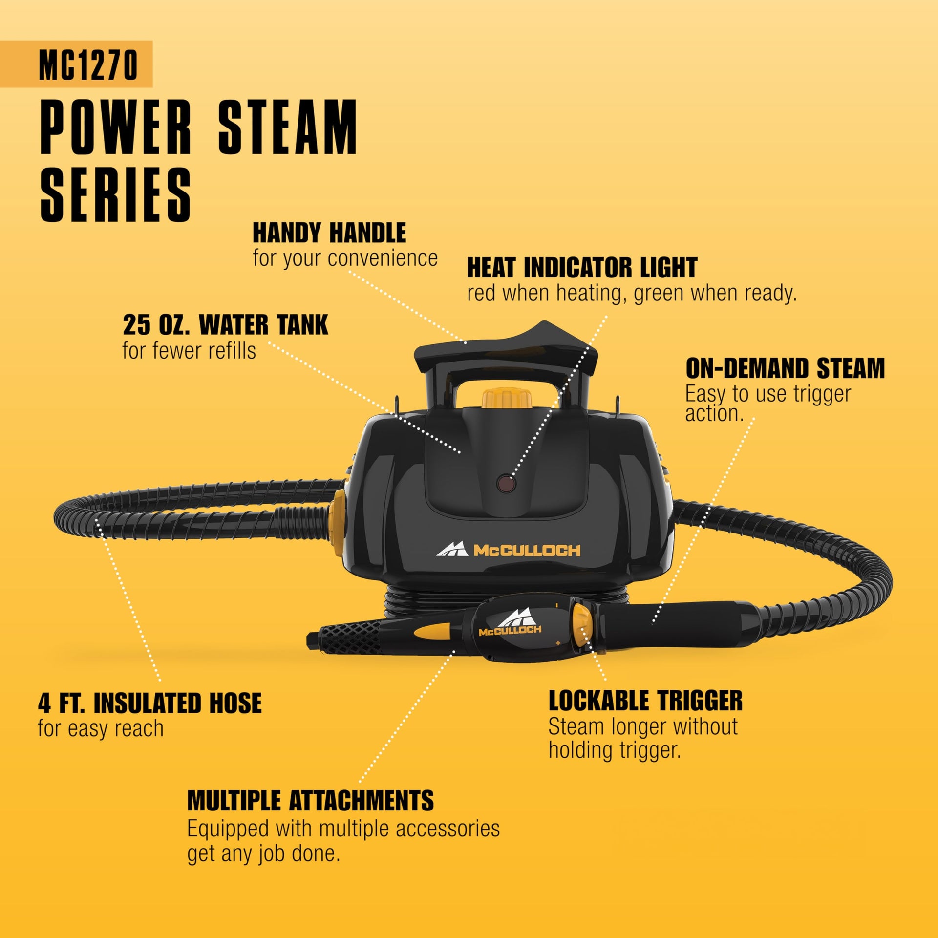 MC1270 Portable Power Steam Cleaner
