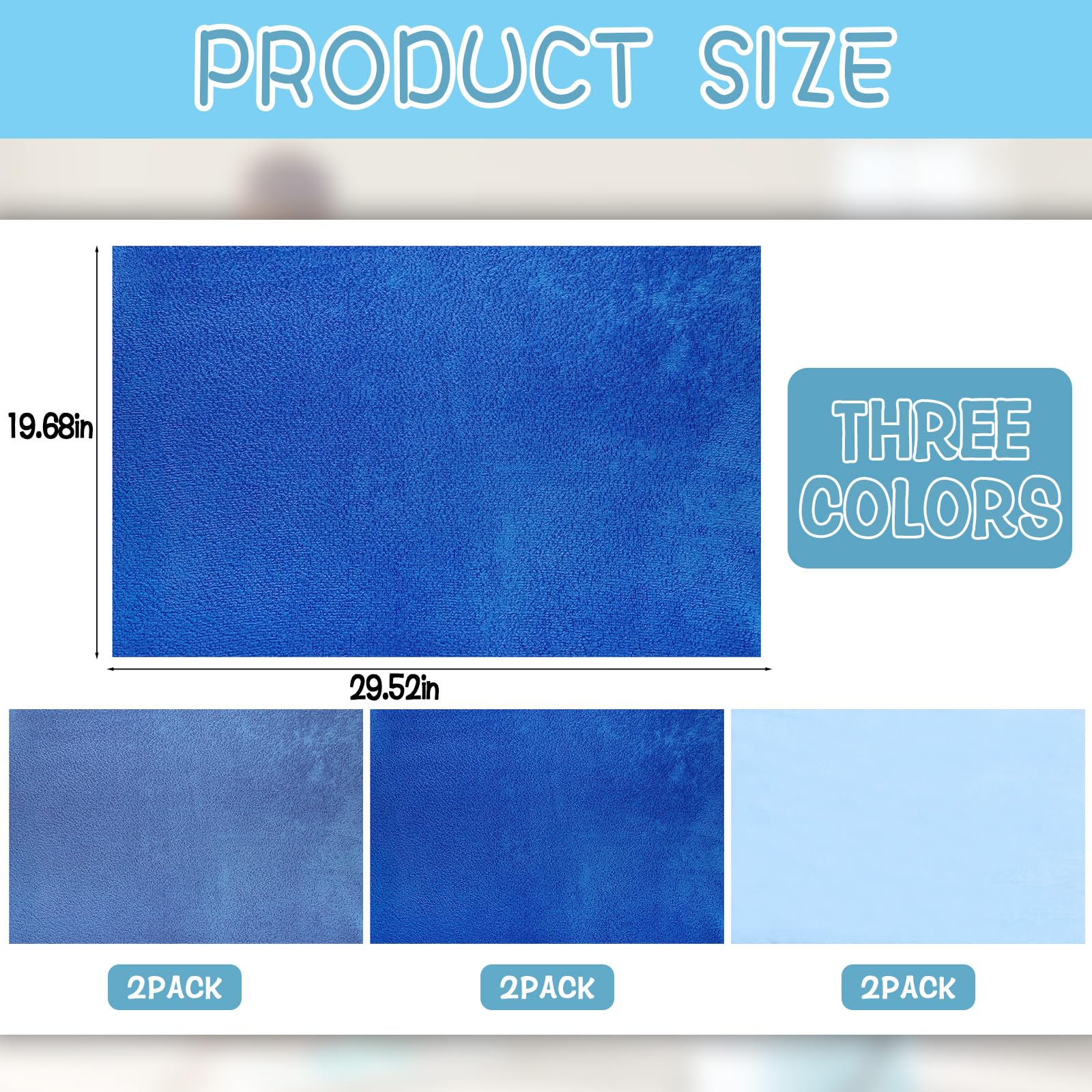 6 Pack Extra Large Microfiber Cleaning Cloths 20"x30" (6 Count)