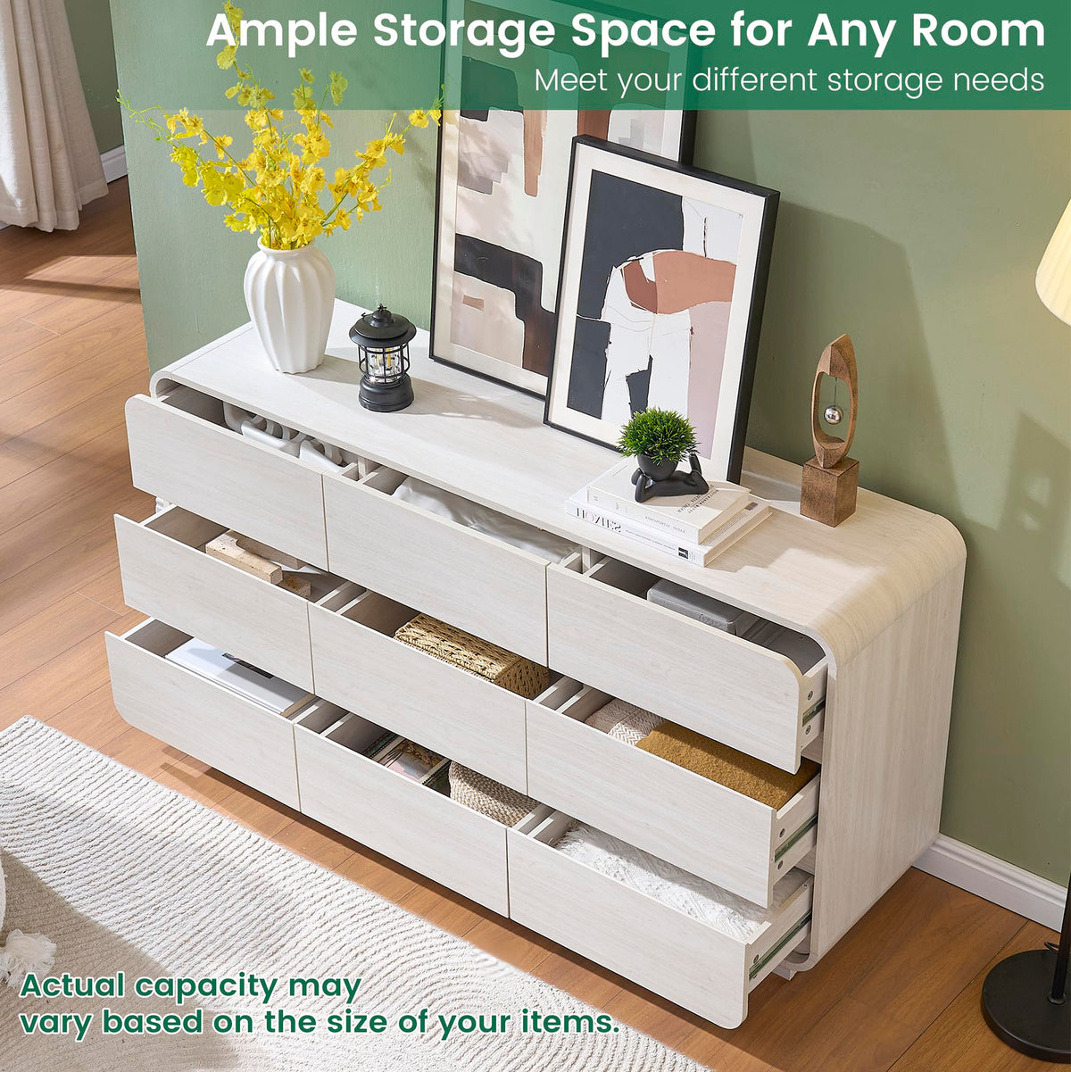 White Dressers of 9 Drawers