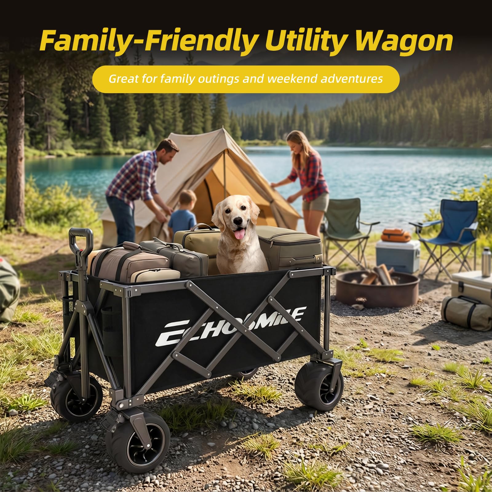 Wagons Carts Foldable Heavy Duty with 400Lbs Wt